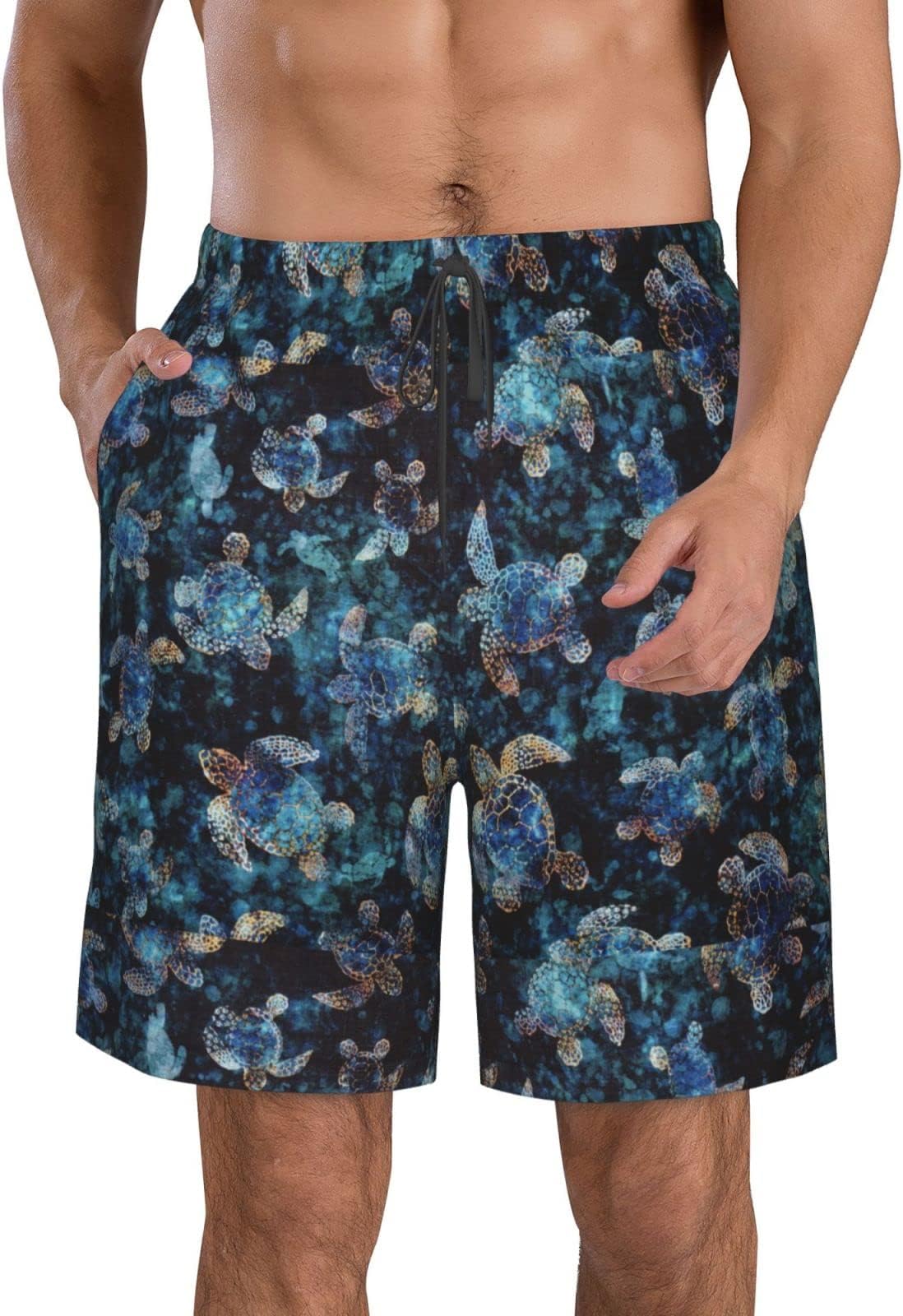 JCAKESMen Summer Boardshorts - Sea Turtle Men's Swim Trunks Board Shorts Fashion Quick Dry Beach Shorts