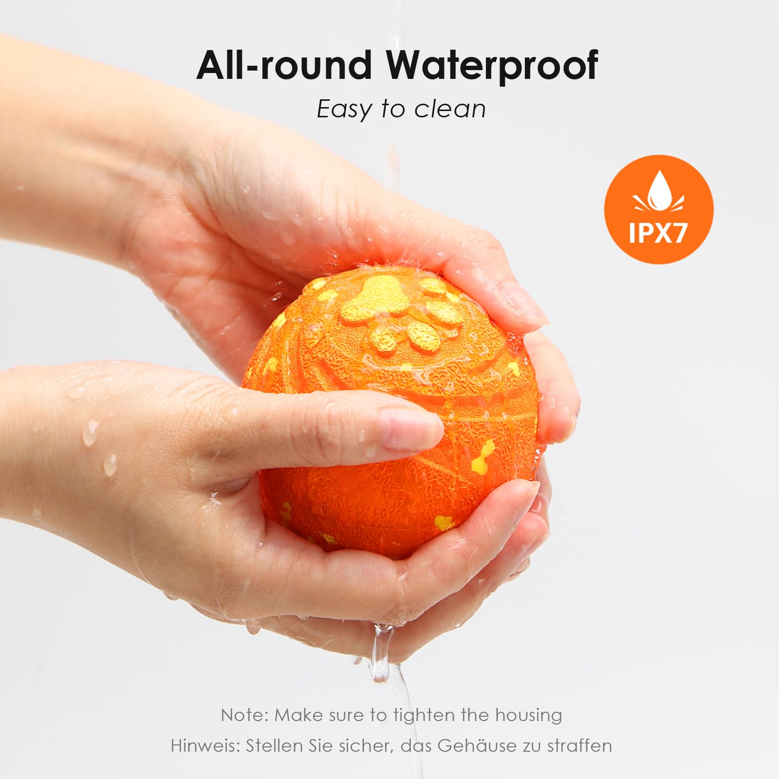 VNAKIO Jouet interactif pour chien - Jouet intelligent pour chien - Cadeau d'anniversaire - Rechargeable par USB - Orange