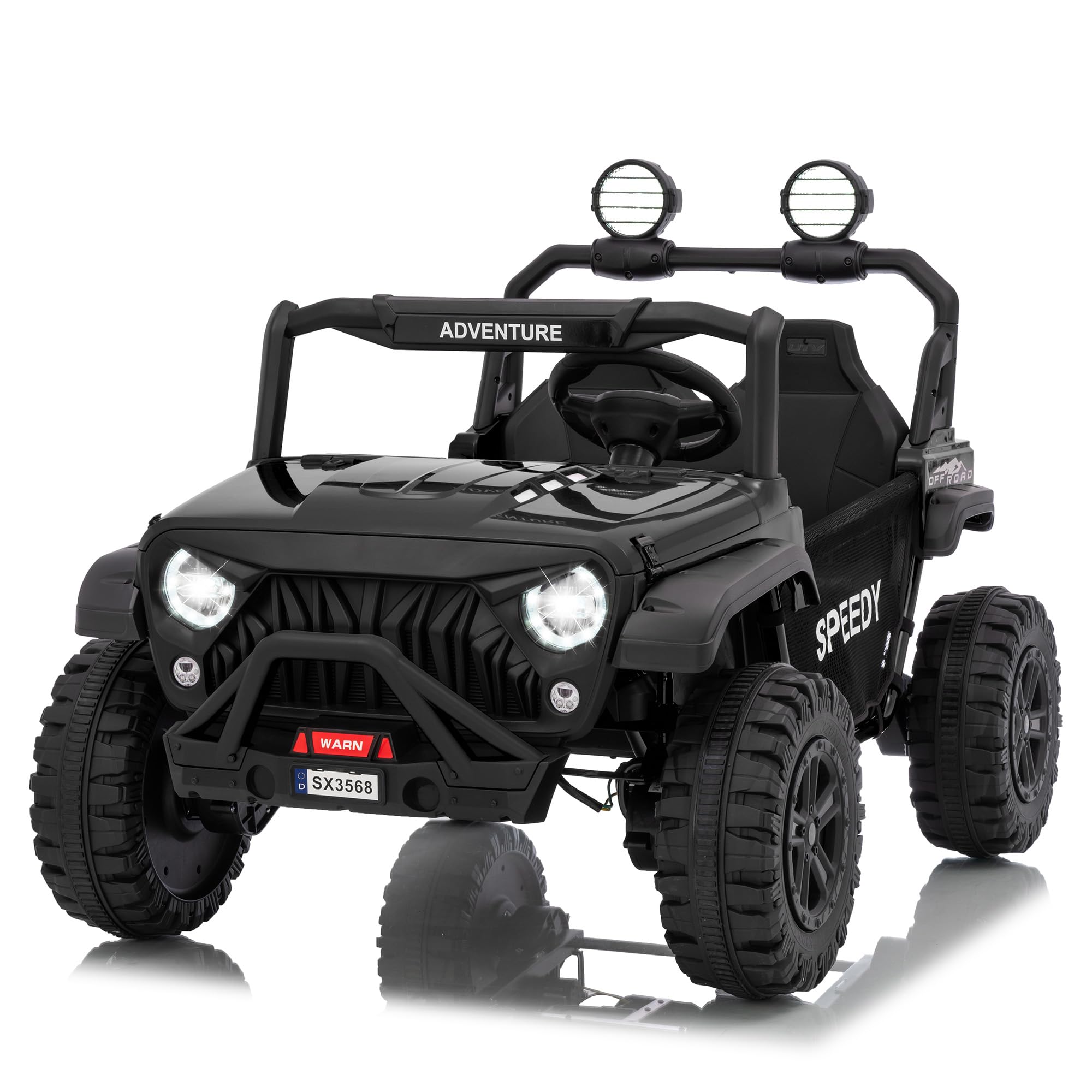 Photo 1 of Garvee 24V Kids Electric Ride On Car with 4 x 45W Powerful Motors, Parent Remote Control & Manual Driving, Safety Speed 3-5 MPH, MP3 Player, Smooth Start, for Ages 3-8, Black