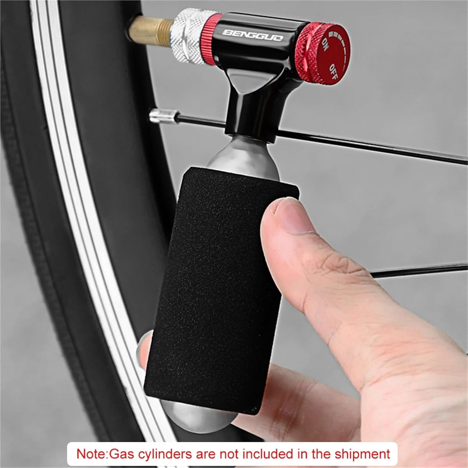Tire Inflator CO2 Bicycle Pump with Sponge Cover Pumps Inflator Head Mini Bike Injector Cycling Accessories