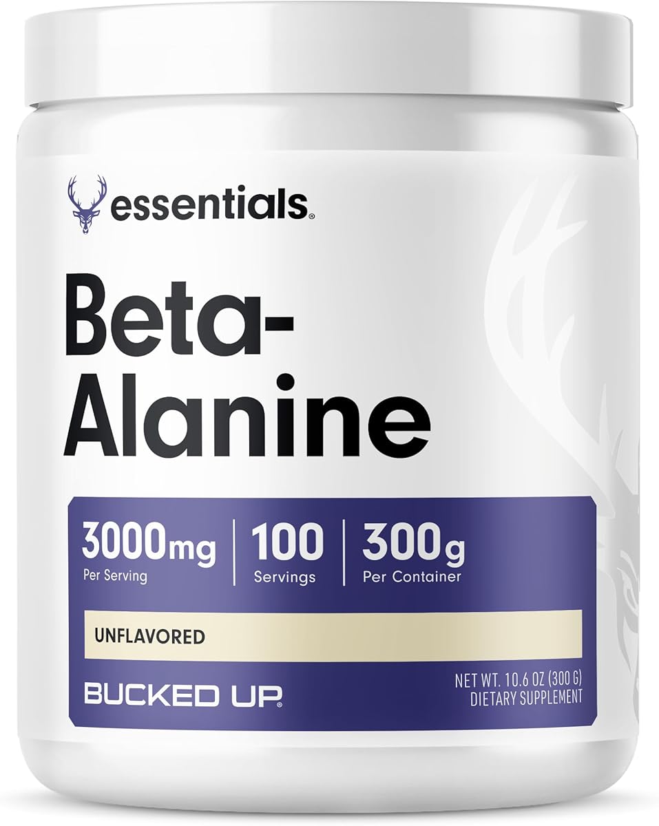 Bucked Up Beta Alanine 300mg Powder, Non-GMO, Gluten-Free, Unflavored (100 Servings)