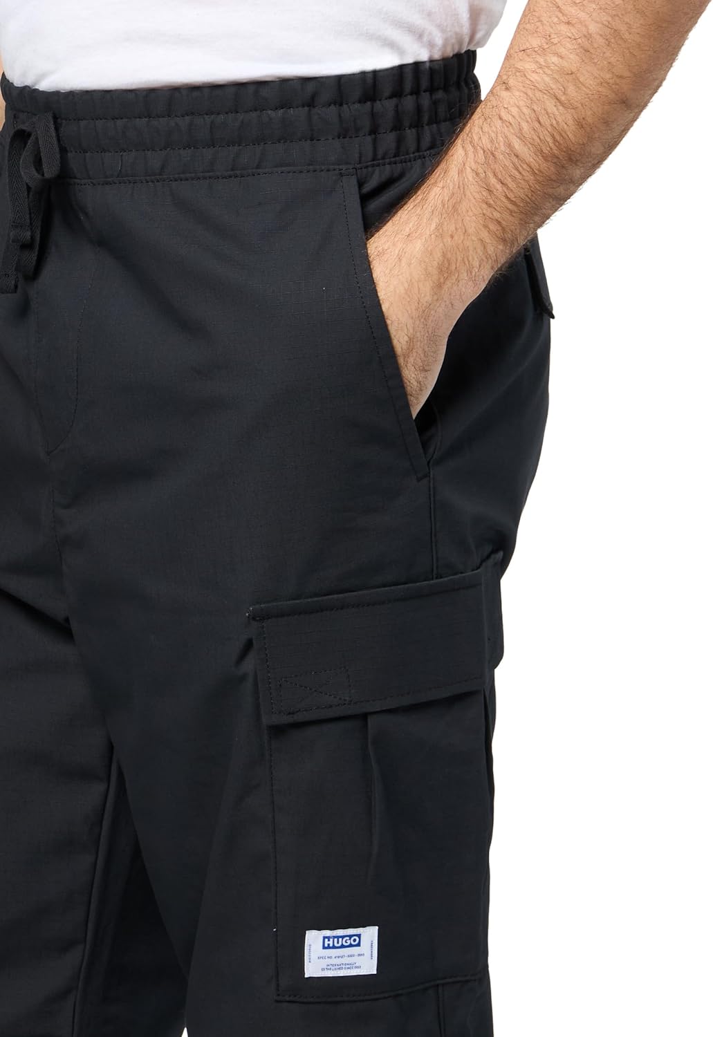 Hugo Mens Relaxed Fit Cotton Twill Joggers - Image 3