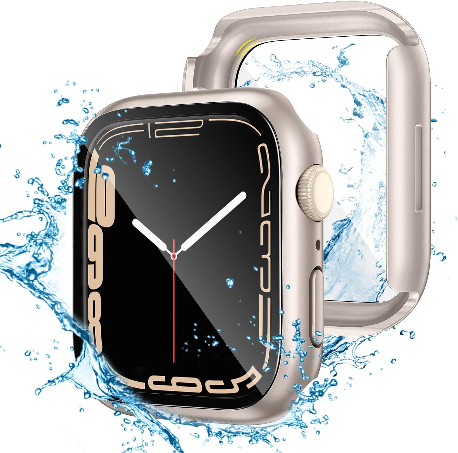 Tensea for Waterproof Apple Watch Screen Protector Case SE2 Series SE 6 5 4 40mm Accessories, iWatch Protective PC Face Cover Built-in Tempered Glass Film, Sweatproof Bumper for Women Men 40 mm