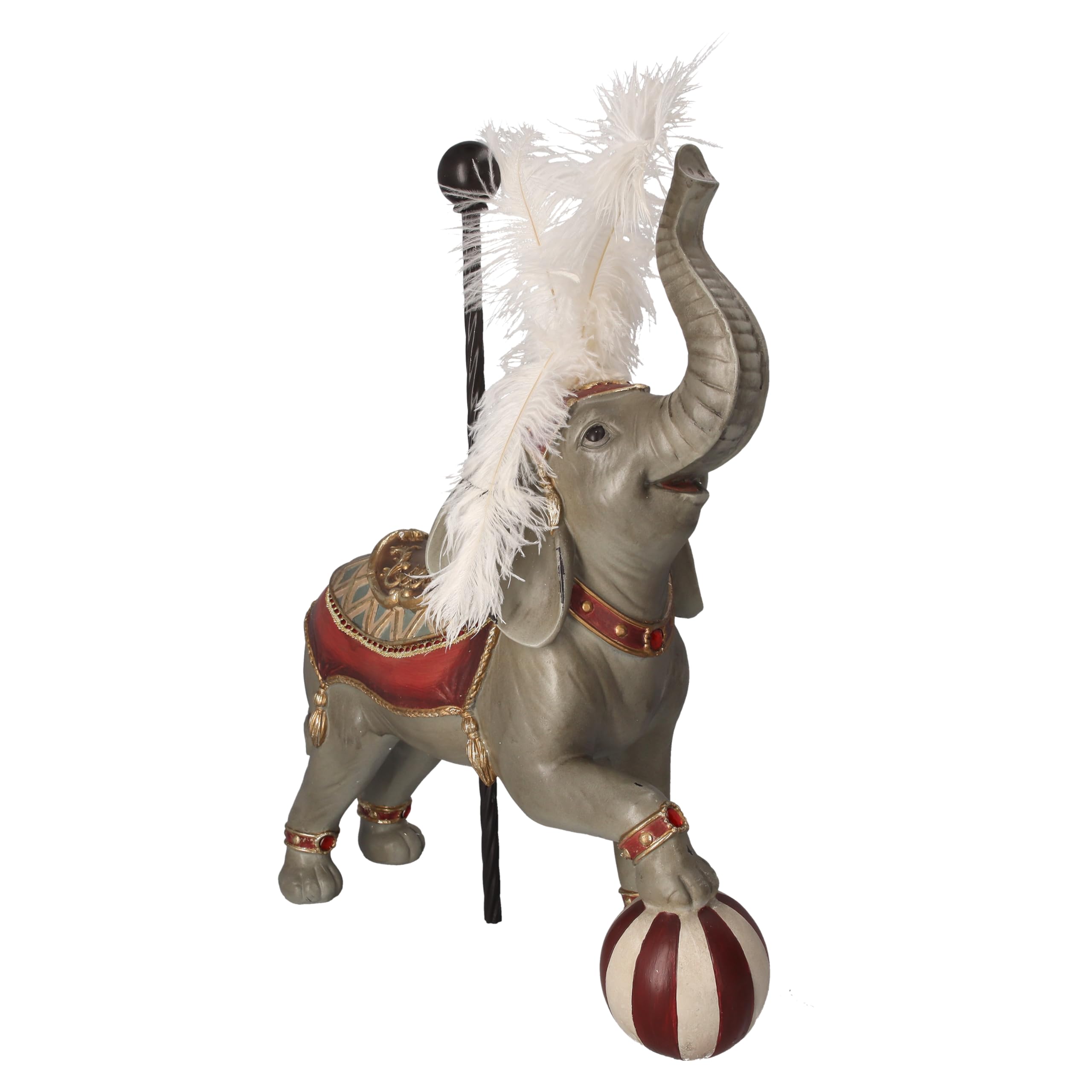 Carrousel éléphant résine 17x43x54cm statuette décoration maison Keyhomestore