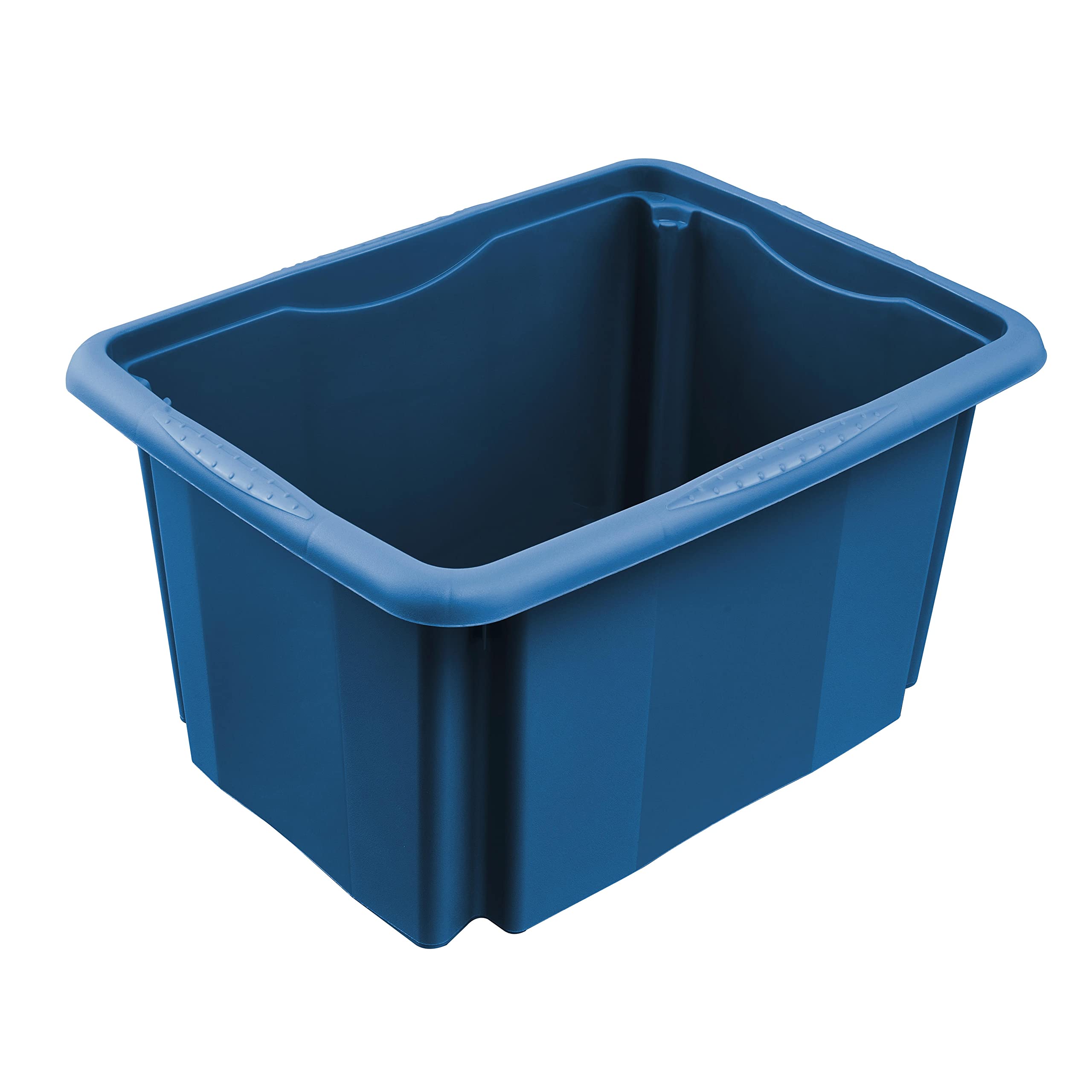 keeeper Contenitore Portaoggetti Rotabile e Impilabile, 38 x 28,5 x 20,5 cm, 15 L, Emil Eco Line, Eco Blu