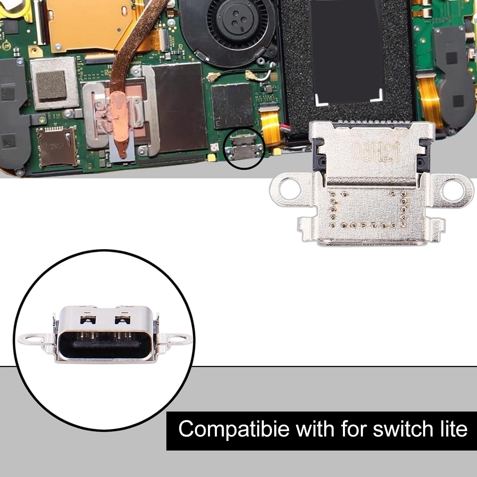 Amazon.co.jp: Lite用タイプC充電ポート交換用2個、USB Cコンソール