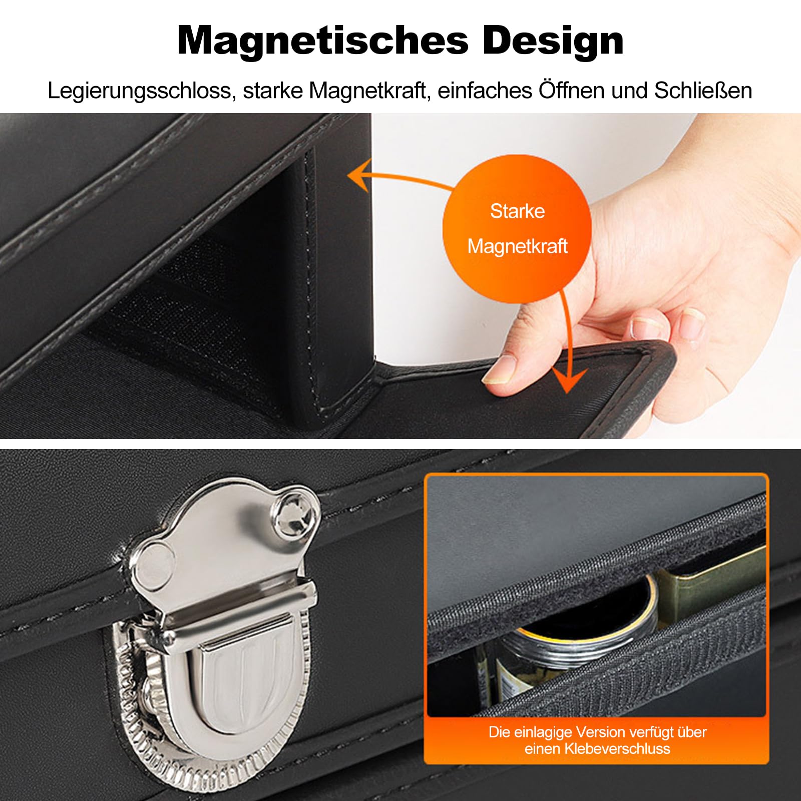 Ergocar Kofferraum Organizer, Doppelschicht Zusammenklappbarer Aufbewahrungsbox, PU-Leder Autotasche Auto Kofferraum Box, Wasserfeste Langlebig, für Auto Organize, Reisen im Freien, Camping