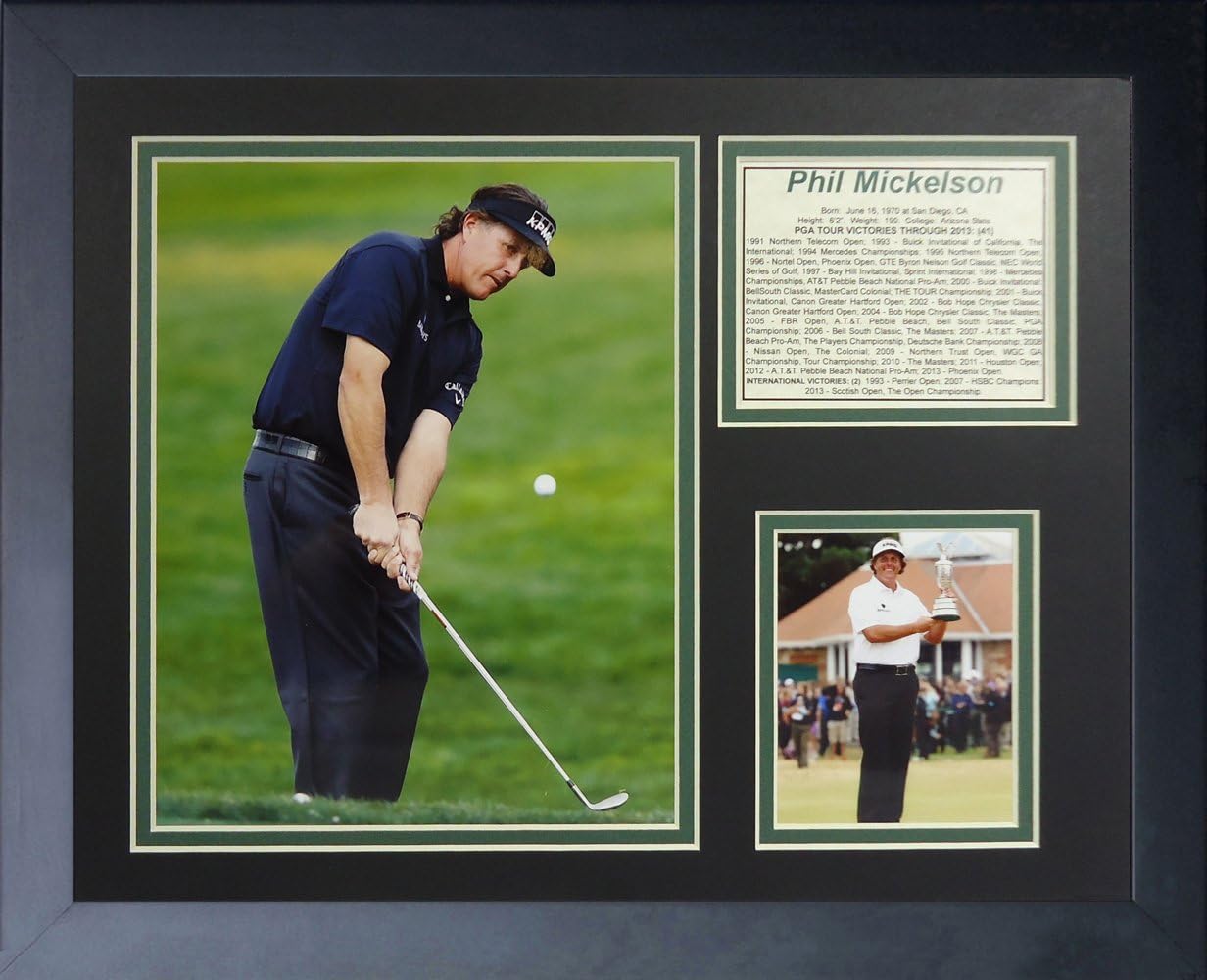 Legends Never Die "Phil Mickelson Open Framed Photo Collage, 11 x 14-Inch (12956U)