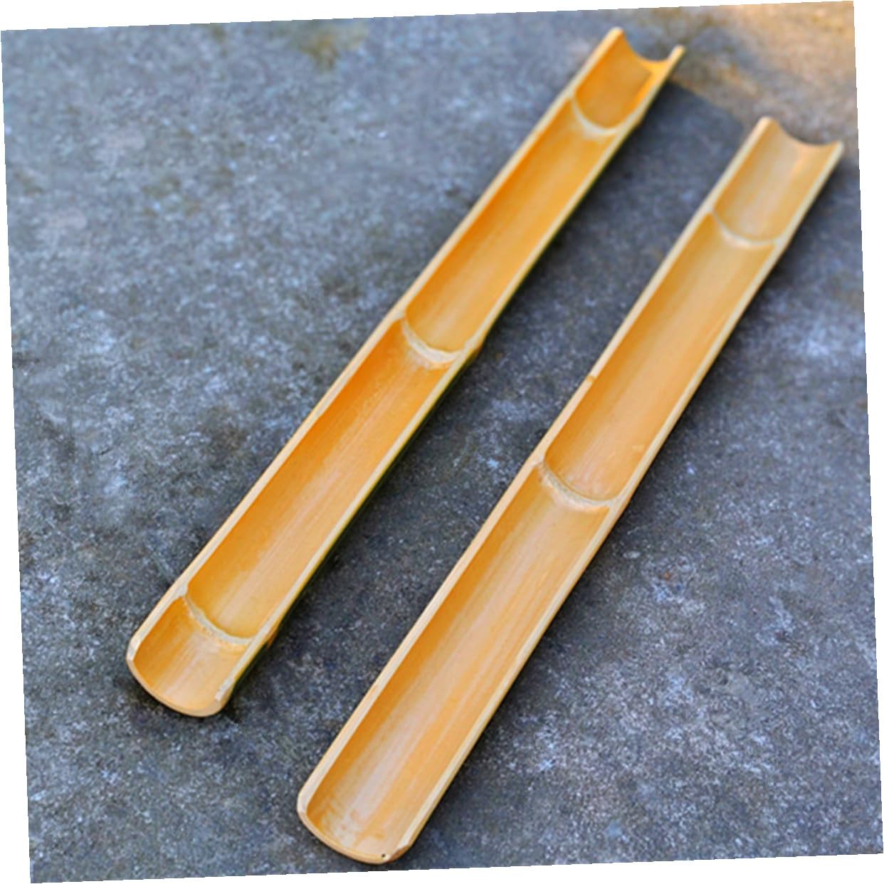 iplusmile 2 pezzi Fontana d Acqua in Bambù per Acquari e Decorazione Ciclabile Elegante per Interni ed Esterni Canale d Acqua Multifunzionale per Pesci e Spazi Outdoor