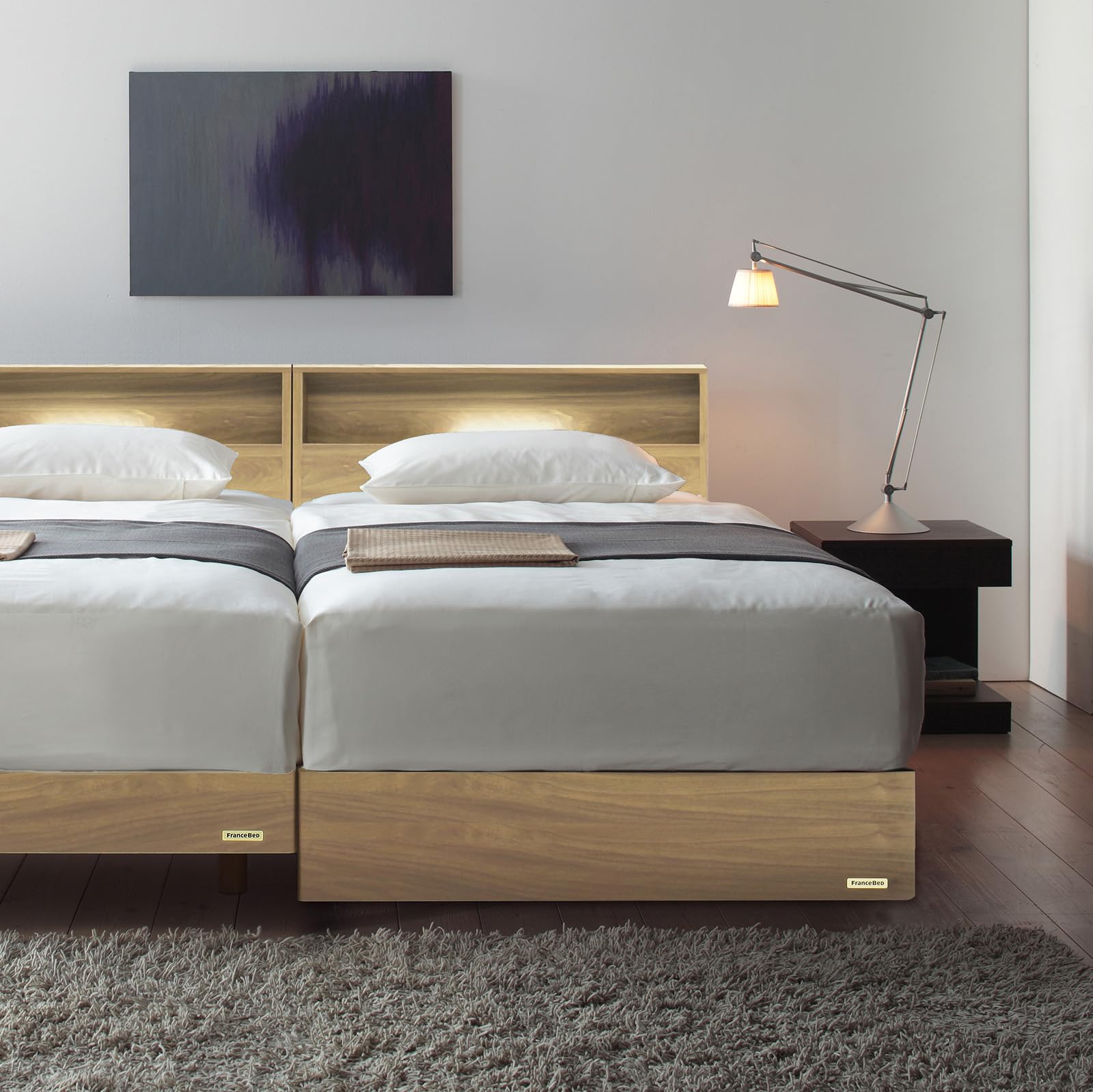 Amazon｜【フランスベッド正規品】 ベッド ナチュラル色 シングル