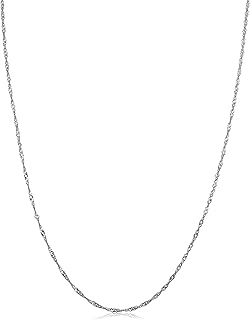 Kooljewelry 14k White Gold Singapore Chain Necklace (0.7 mm, 1 mm, 1.4 mm, 1.7 mm) - coolthings.us