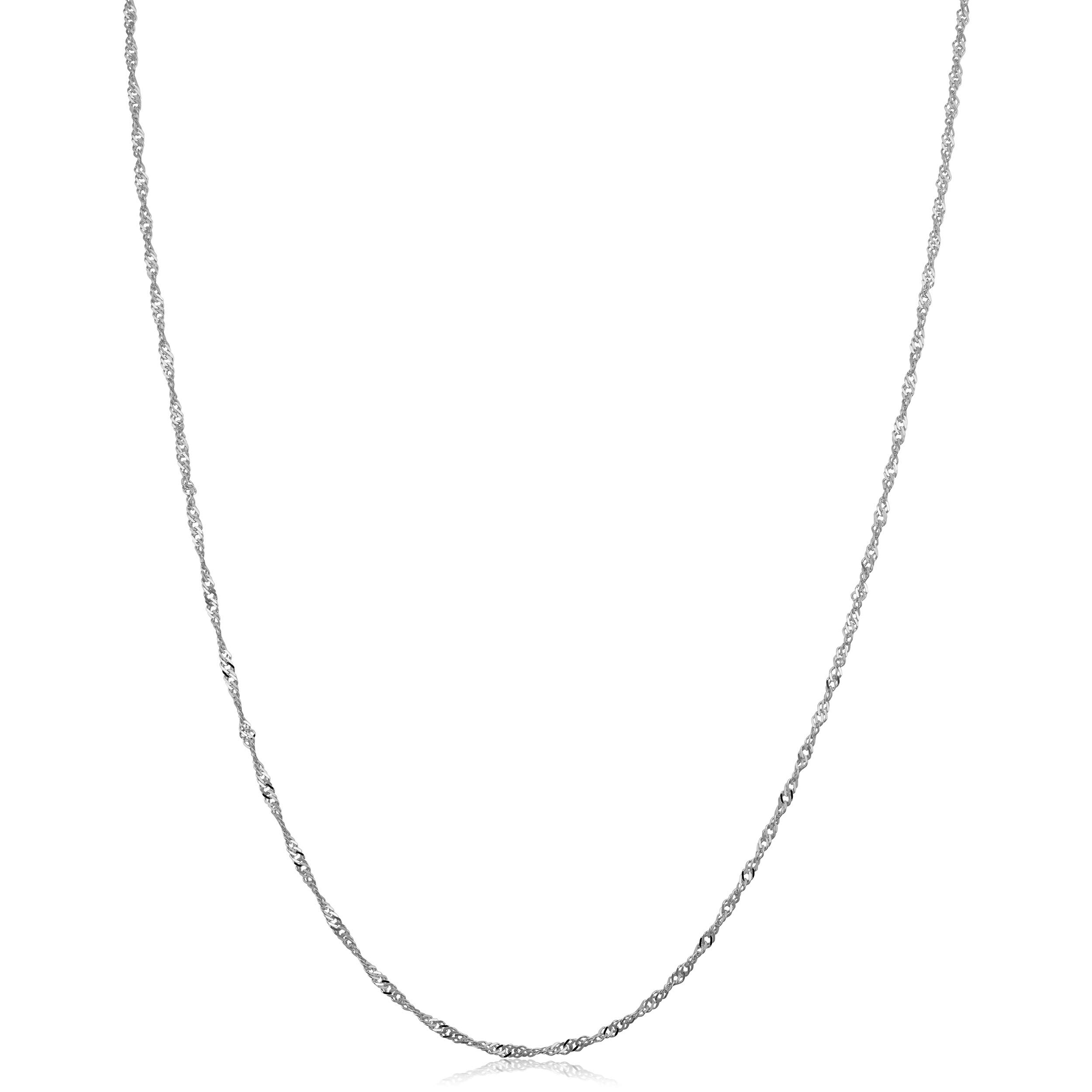 Kooljewelry Womens Singapore Chain Classic – 14k White Gold