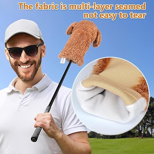 Miniatura 3 de Bozily Fundas de golf, fundas para la cabeza de garabato, fundas para cabeza de palo de golf para perros y garabatos dorados, adorable y suave