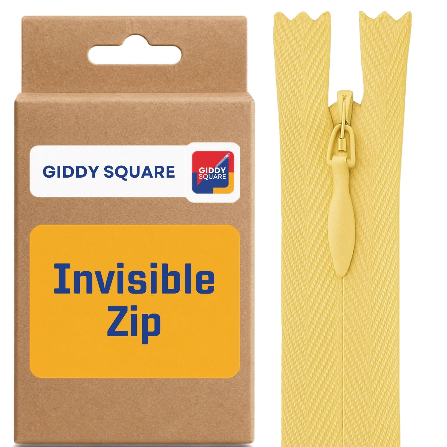 9" (23cm) Lemon Invisible Zip - Concealed Nylon Closed-End