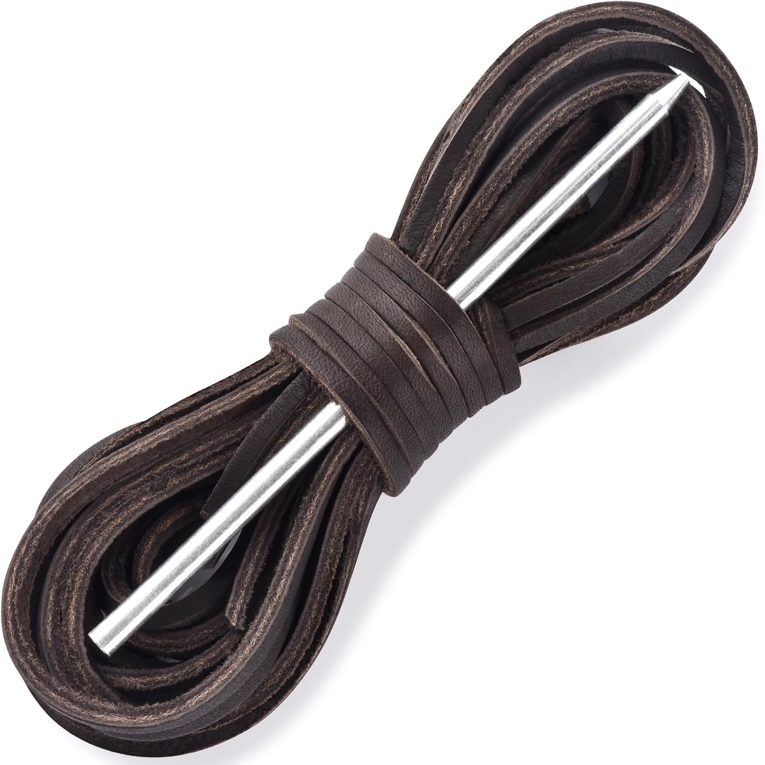 TeeLiy Leather Shoe Lacing Kit, Relace Kit for Handsew Shoes, 41-47 Inch Leather Shoelace for Boat shoes, 1 Needle & 2 Strips