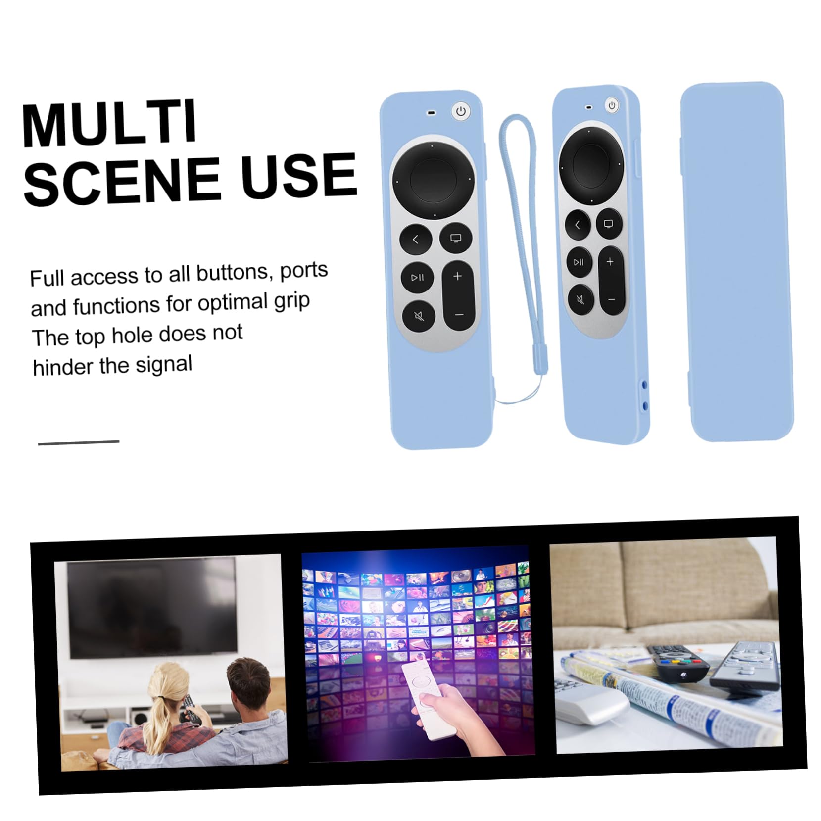 HOMSFOU 5pezzi Copertura Protettiva Per Telecomando Tv Custodia Antishock Con Laccetto Per Remote Resistente Graffi e Polvere Facile Da Rimuovere Senza Danni Compatibile Con Telecomandi Tv