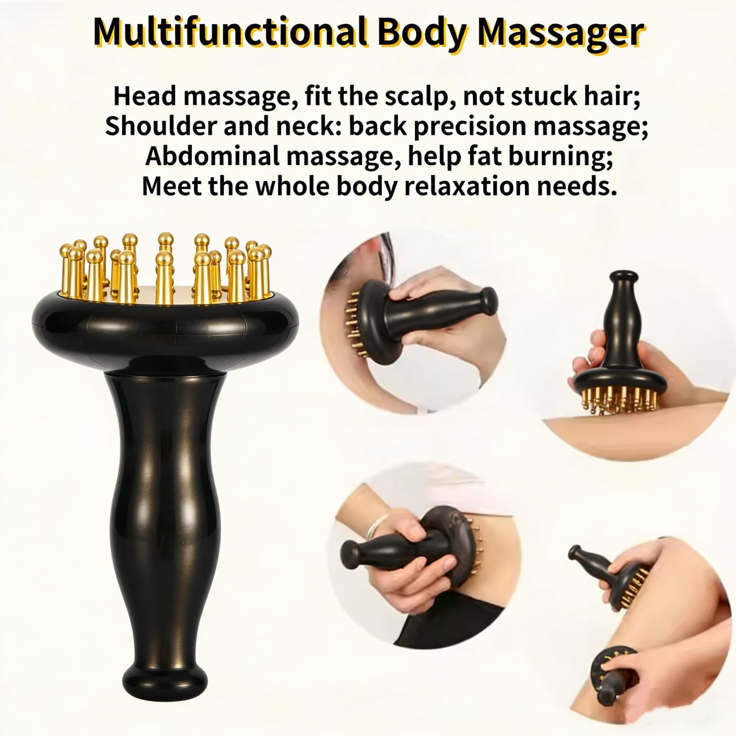 Herramienta de masaje para celulitis, cepillo Gua Sha de cobre de 29 dientes, spa en casa, relajante y alivio del estrés, masajeador de mano, cepillo de masaje meridiano para brazos, muslos