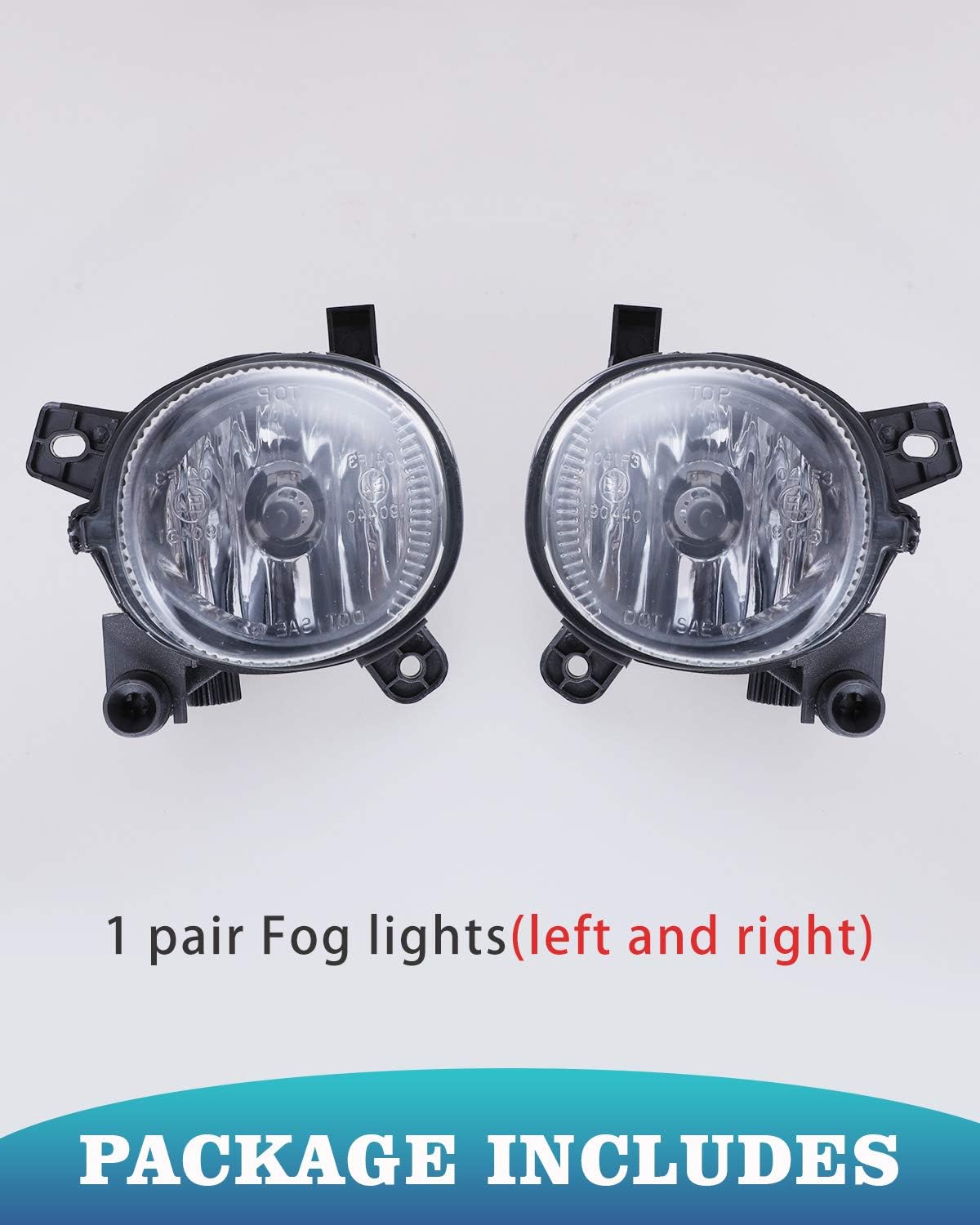 AUTOWIKI OEM Replacement Fog Lights H11 12V 55W Halogen Lamp Clear Lens For 09-12 Audi A4/08-12 A5/S5 /12-15 A6/Audi Allroad 2013-2014/Q3 2015/ for Volkswagen CC 2009-2012 Front Bumper Lamps Kit