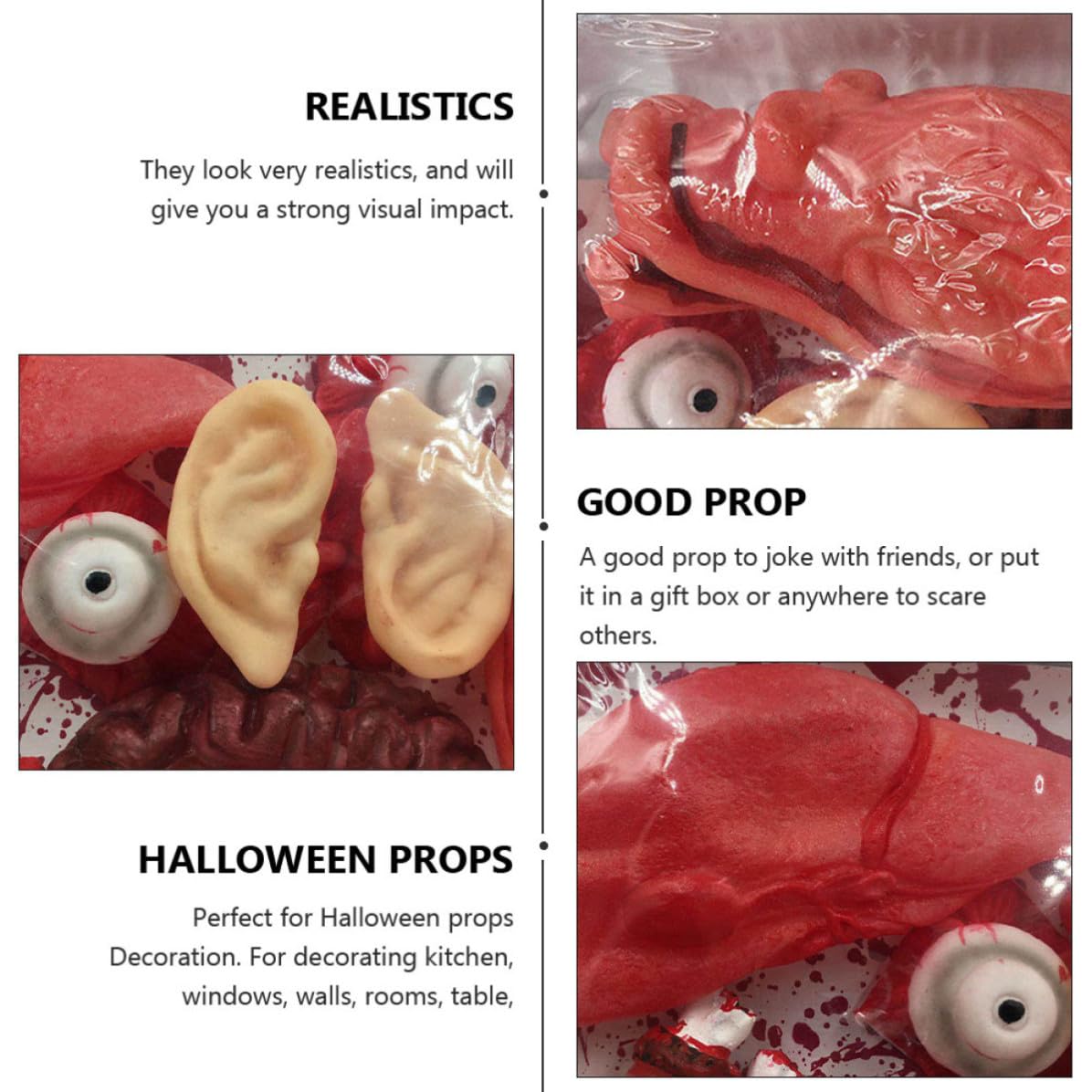 OSALADI 2 Stück Halloween Bloody Organ Körperteile Latex Beutel 2