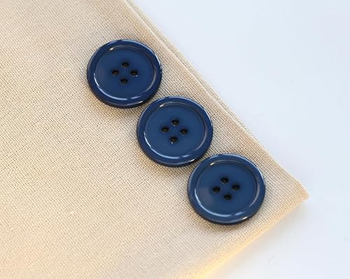 Miniatura 4 de GANSSIA Botones redondos de 1 pulgada (0.984 in) para costura de ropa, botón de color azul profundo para suministros de manualidades, paquete de 50