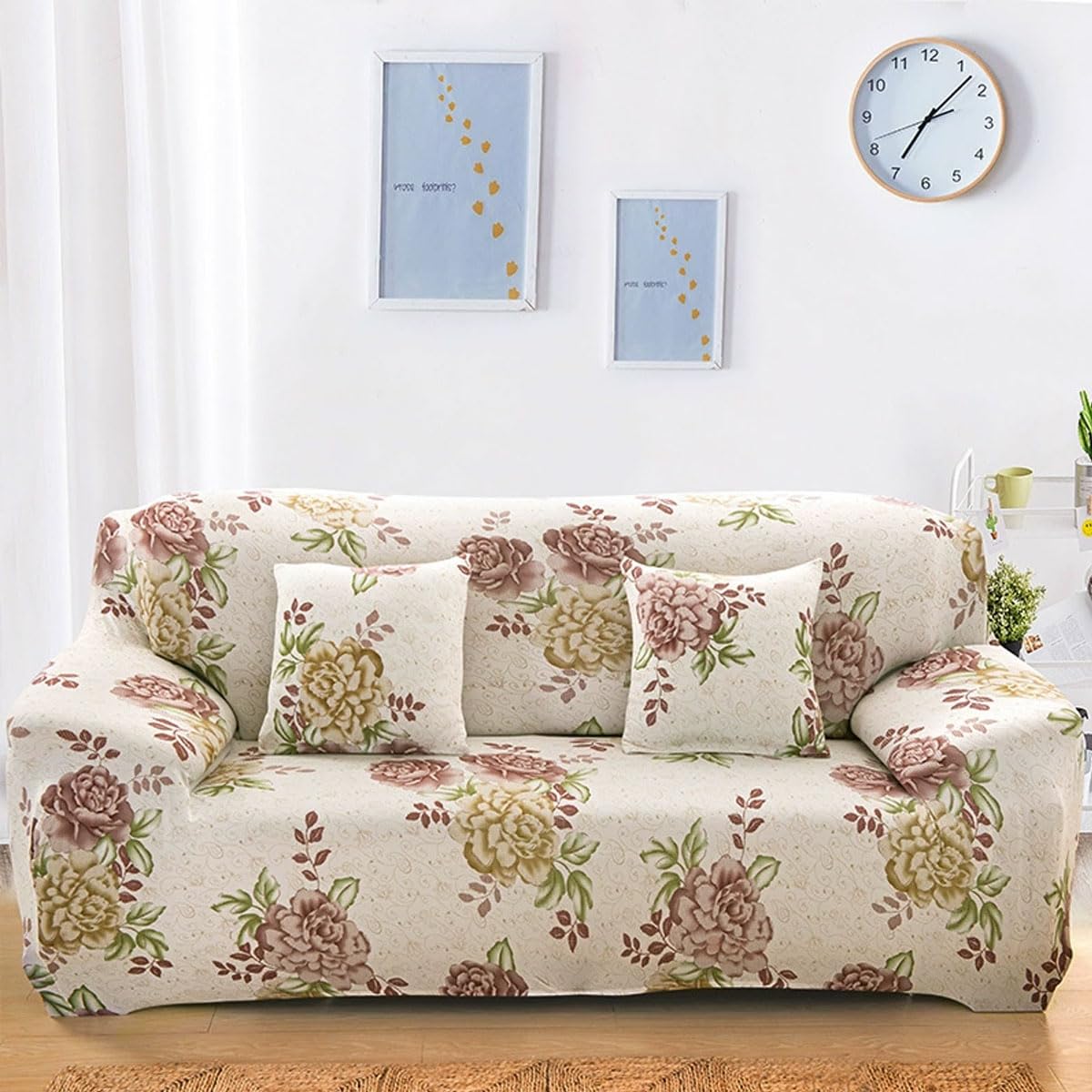 Sswh P Sofa Cover 1/2/3/4 Seater High Stretch Sofa Covers 3D Rinted Spandex Sofa Covers All-Inclusive Sofa Slipcover Non Sli Sofa Slipcover Universal Fitted Sofa Sl(Size:3 Seater(190-230Cm),Color:p)
