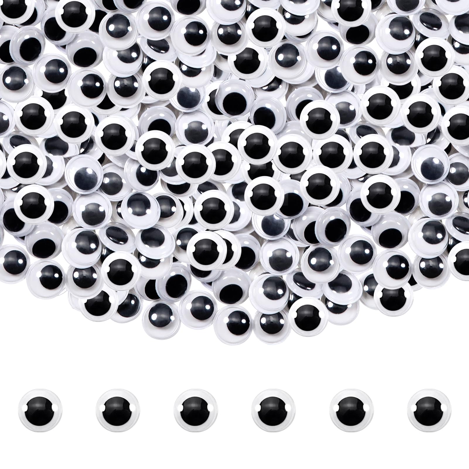 TOAOB 150pcs 8mm Googly Eyes Self Adhesive Small Sticker Eye for Craft