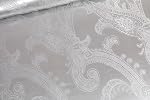 3 Pieces Duvet Cover Set,Jacquard Pattern Soft Microfiber Satin Silk Bedding Set,1 Duvet Cover and 2 Pillowcases,Silver Grey,Queen Size