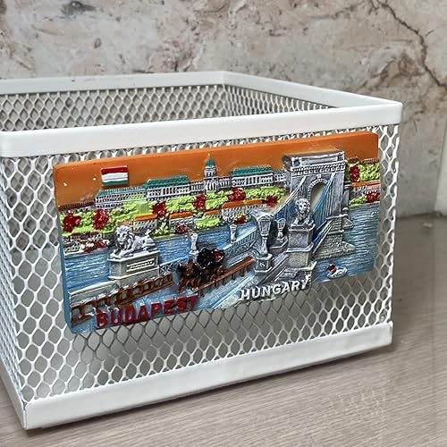 Miniatura 3 de A-ONE Széchenyi Chain Bridge Hungría 3D City Nevera imán 1PC+Parlamento de Budapest paños bordado parche 1 unidad, calcomanía para nevera, parche de