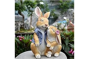 Easter Bunny Decor: Majestic Garden Rabbit Statue Adorns Your Outdoor Haven