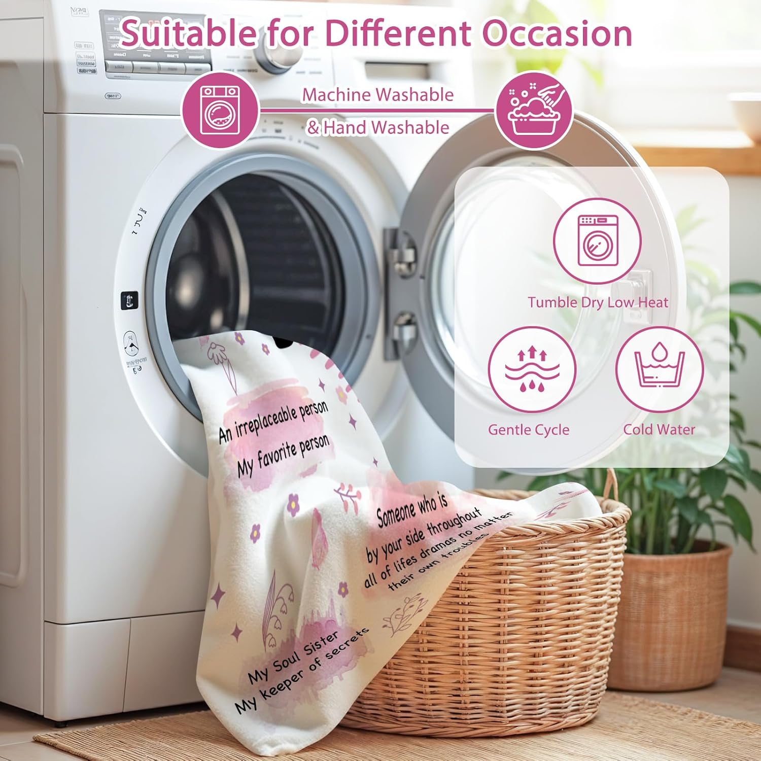 Bestie Blanket - Best Friend Birthday Gifts for Women, Christmas Birthday Gifts for Best Friend Woman, Gift for Besties, Friendship Gift for Women, 50"x60" - Image 7