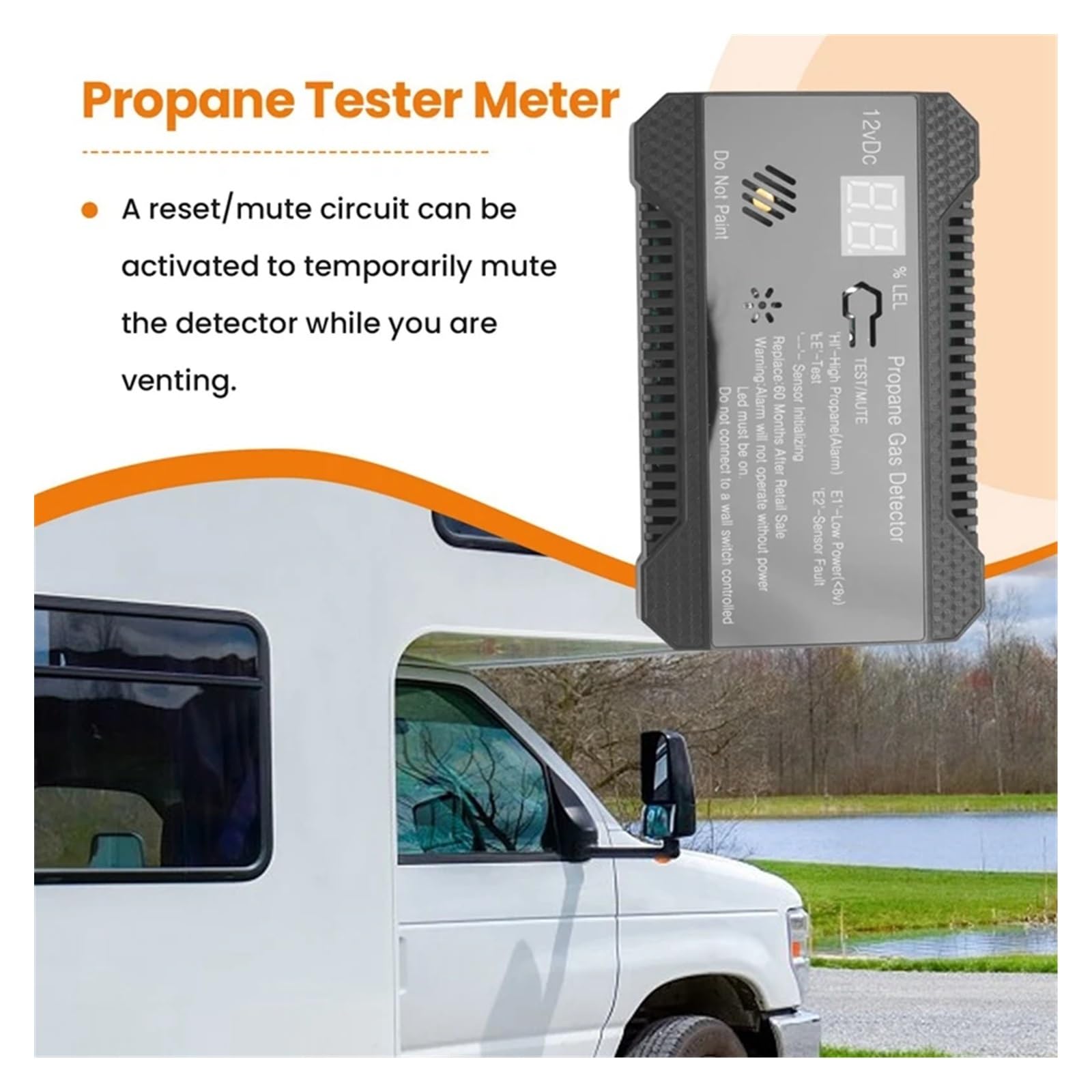 Detektor gazu, Detektor propanu 12 V, czujnik gazu ziemnego LPG, alarm wycieku, syrena 85 dB, do samochodu, kampera, domu, cyfrowy miernik testera