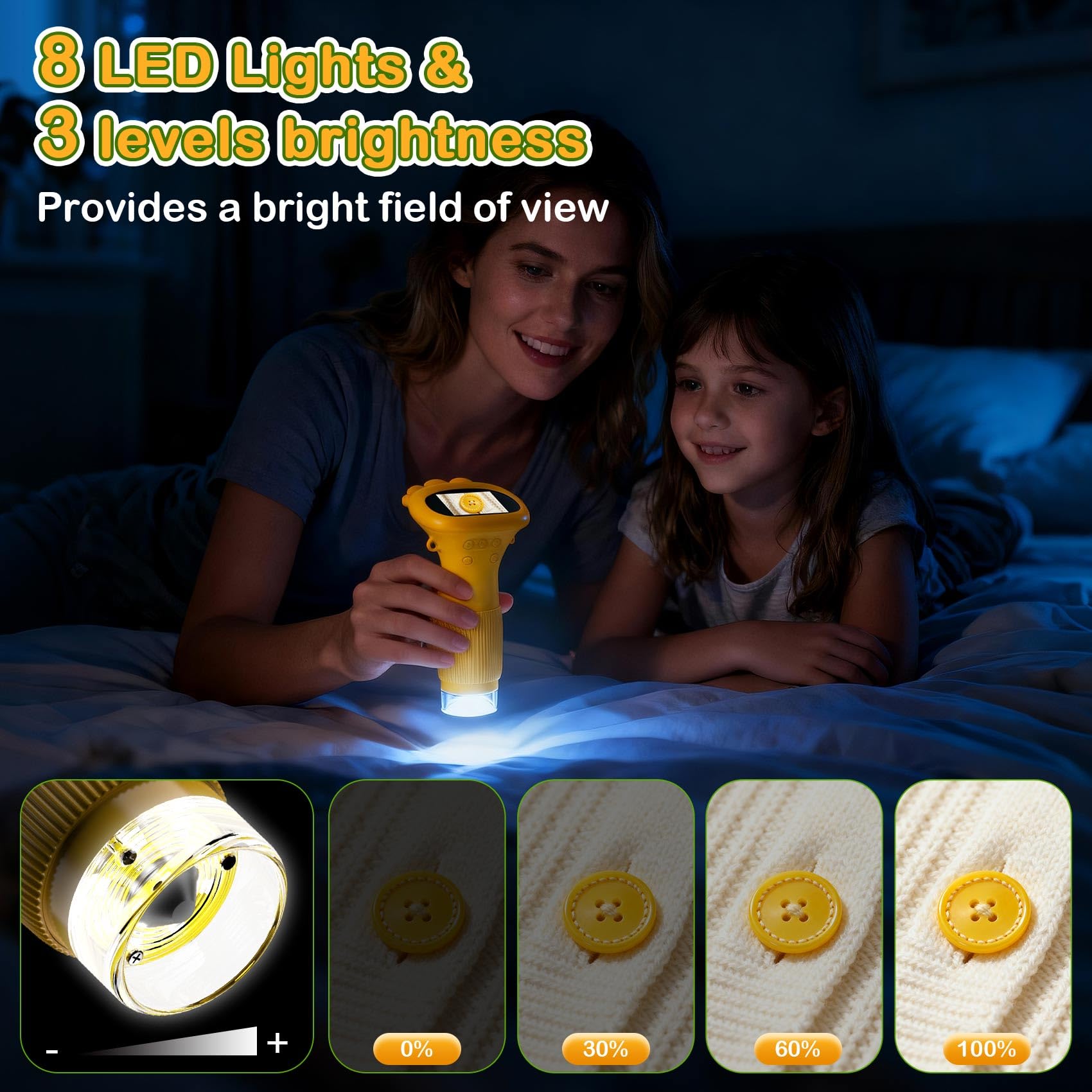 GlobalCrown Microscopio bambini tascabile,Microscopio digitale portatile 200x con schermo da 2,0 pollici,giocattolo per l'apprendimento scientifico per 3,4,5,6,7,8,9,10 anni ragazzi,ragazze