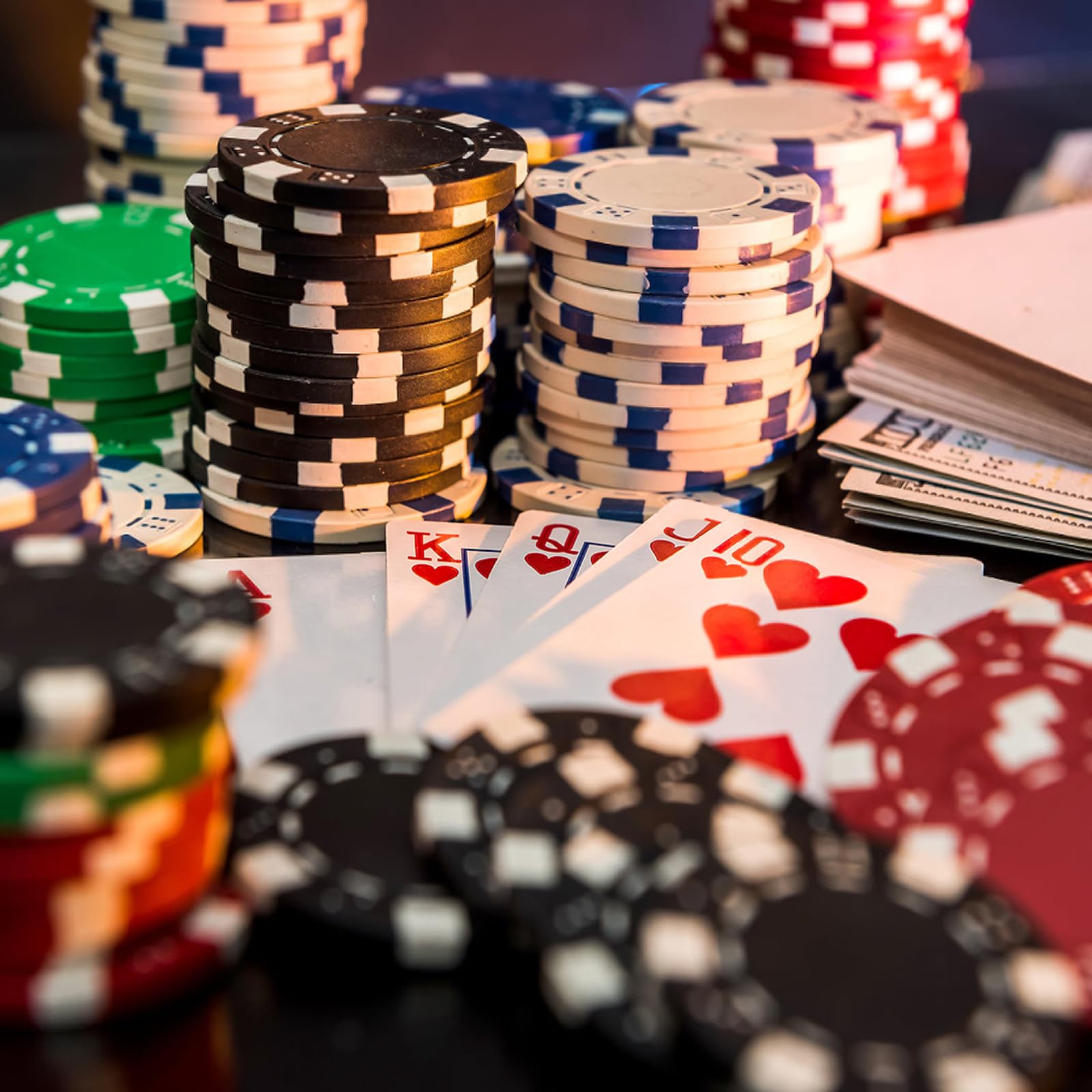 40 Pezzi Set da Poker,Chips Poker Set in Plastica Completo,Fiches Poker Nessun Valori Nominali,Poker Fiches Casinò Professionali per Feste Serate di Gioco,Texas Holdem,Bianco,Blue,Green,Red