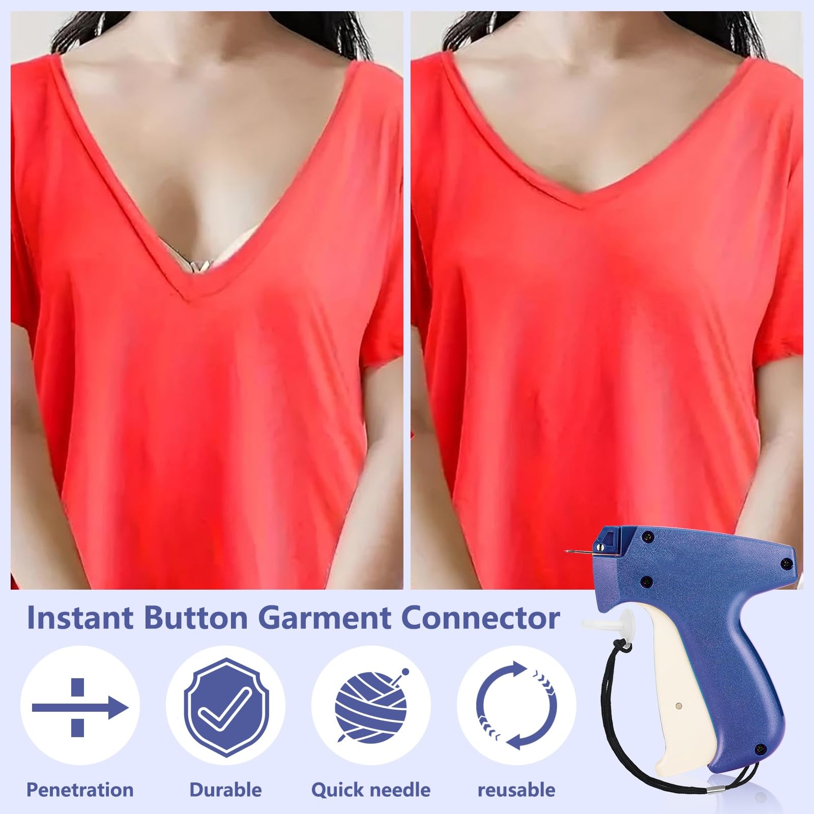 Quotation Stitchy Quick Clothing Fixer Gun, Retail Tagging Gun for Clothing, mini Stitch Gun for Clothes Sewing, Quick Stitch Sewing Gun for Clothes (Blue)