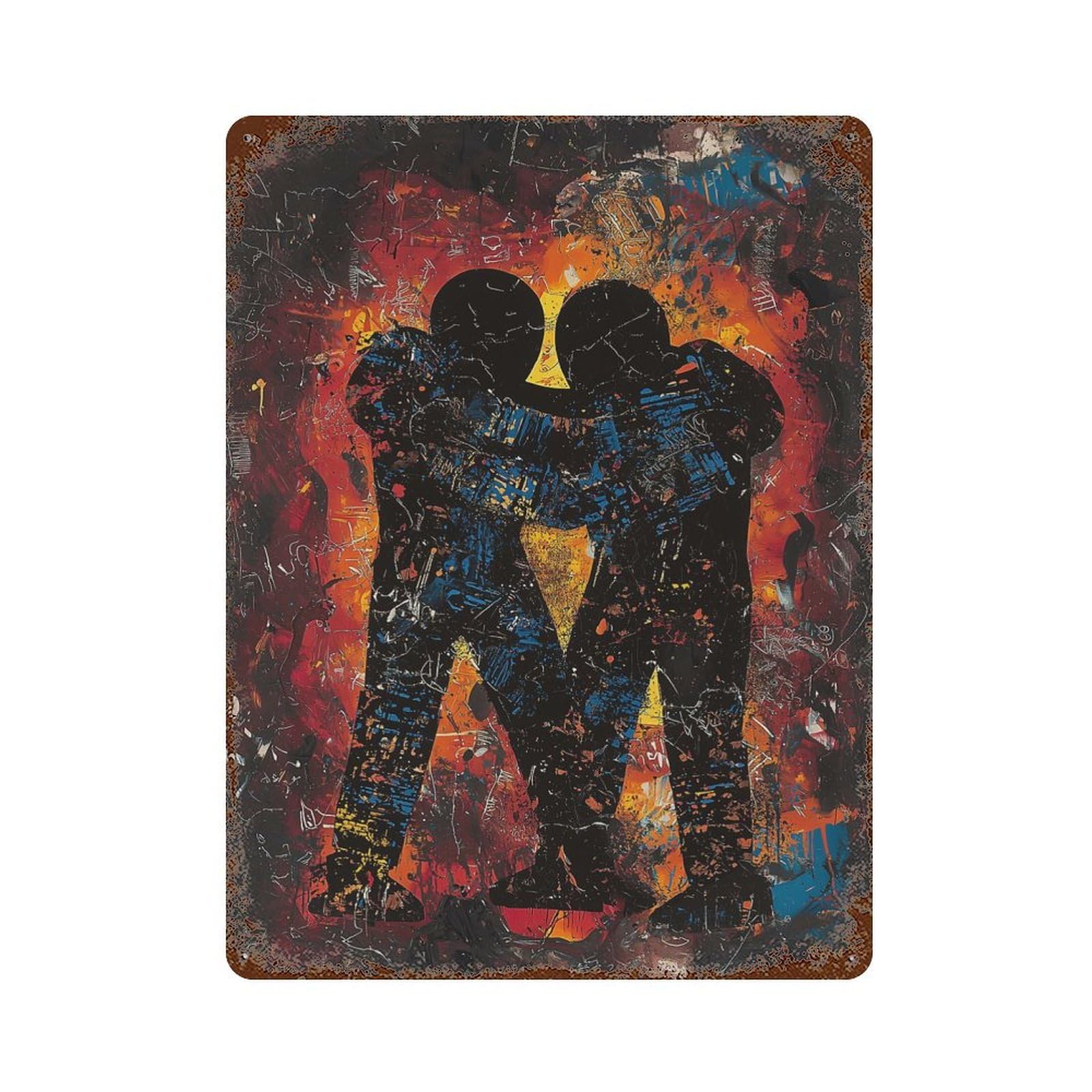 Unity in Chaos Contemporary Expressionist Artwork Retro Metal Sign 15.7"x11.8", for Pub, Kitchen And Man Cave Decor, Industrial Home Decor