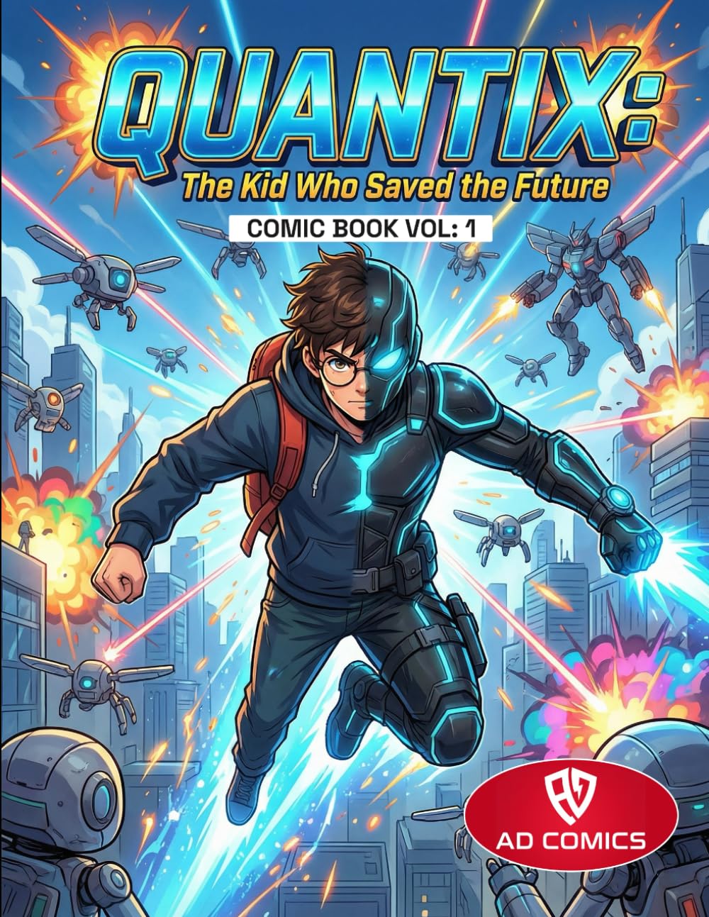 QUANTIX: The Kid Who Saved the Future: A Superhero Comic Adventure Full of Gadgets, Time Powers, and Kid Hero Action