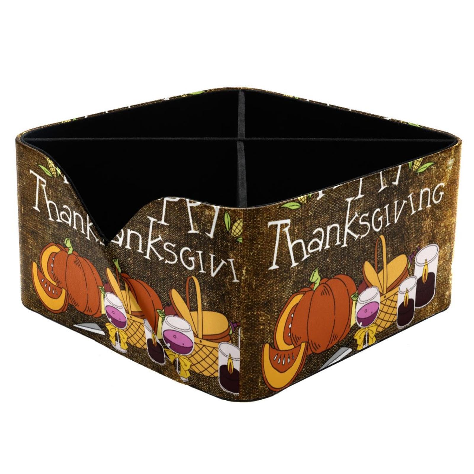 Organiseur de bureau anti-désordre avec porte-crayons Happy Thanksgiving à compartiments