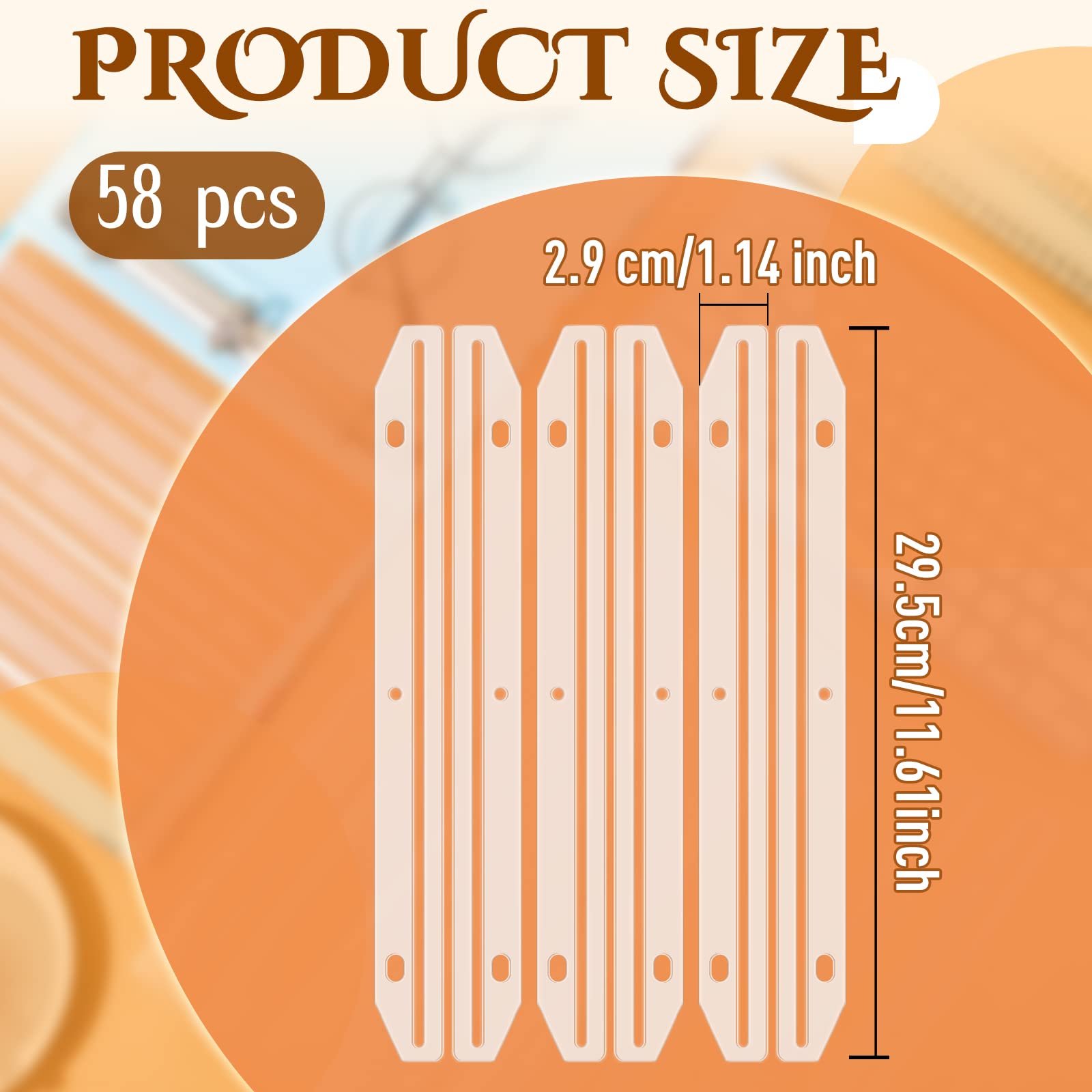 Fabbay Magazine Holders for Binders 3 Hole Punched Plastic Magazine Organizer Accessories 3 Ring Binder Insert Strips for File Book Paper Collector, Translucent White