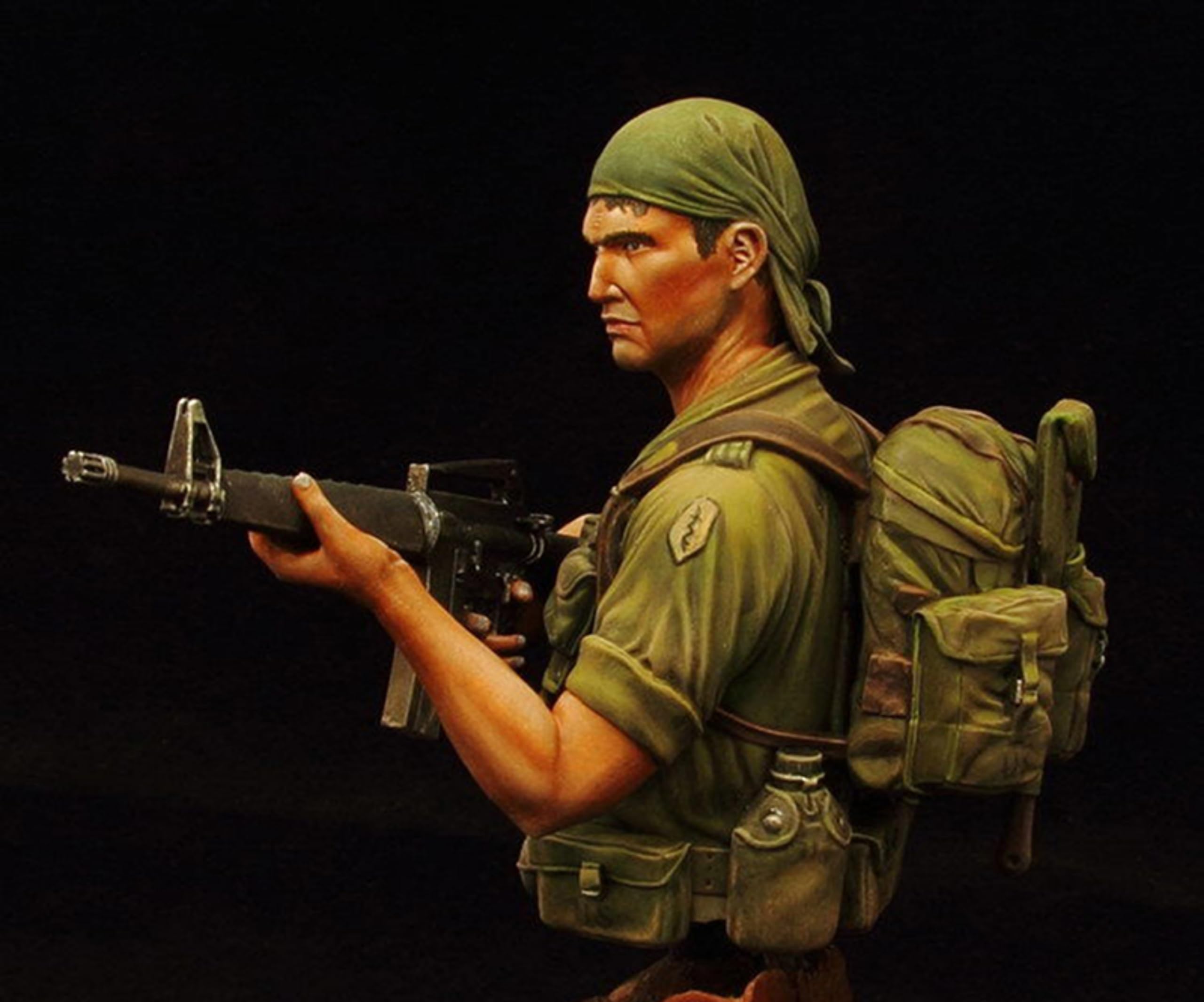 1/10 - Soldato americano della guerra del Vietnam Kit di modellini in resina non dipinti e non assemblati Parti del modello di busto in resina // UJ2a-4