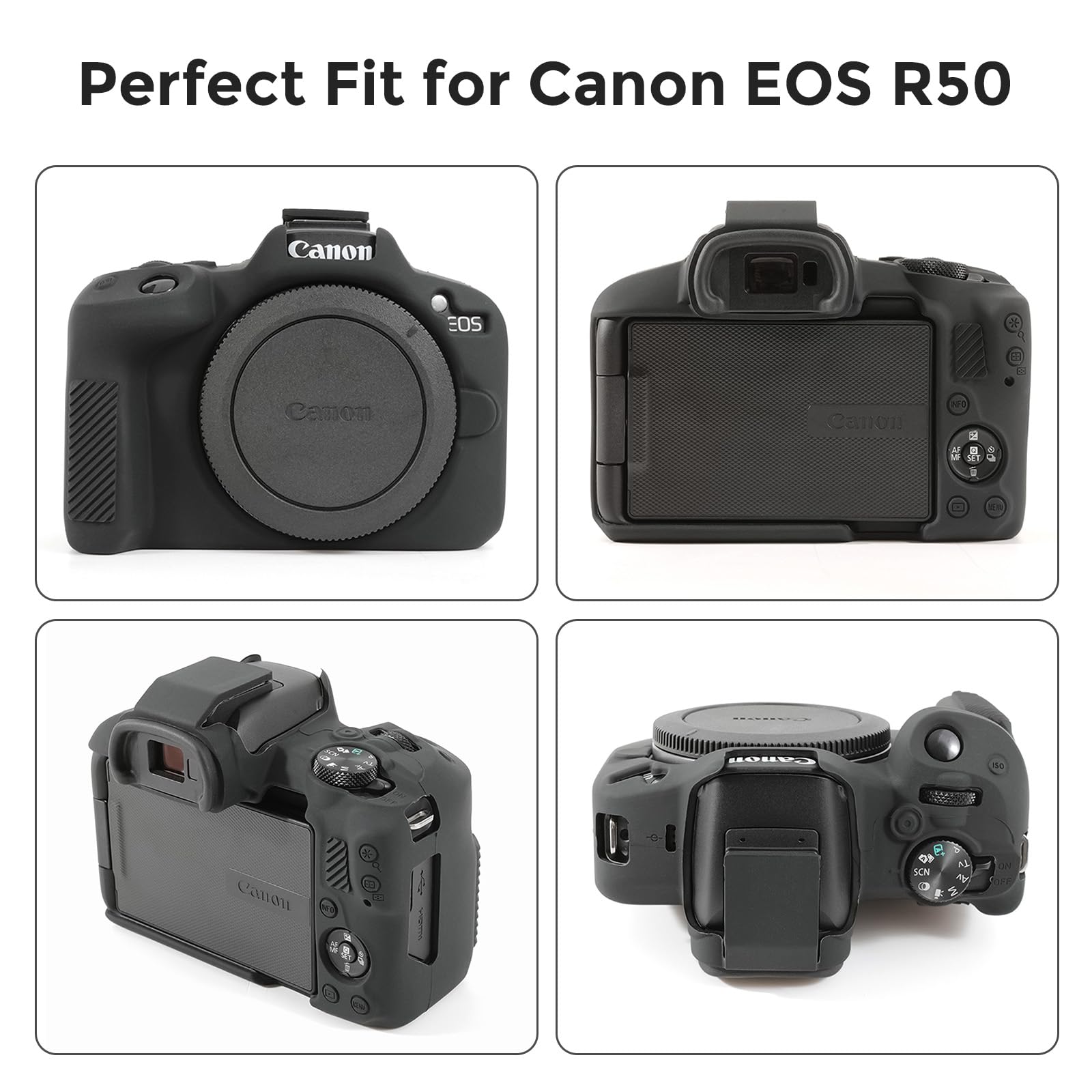 Custodia In Silicone Per Canon EOS R50 + 2 Pellicole Temperate Per LCD - 3