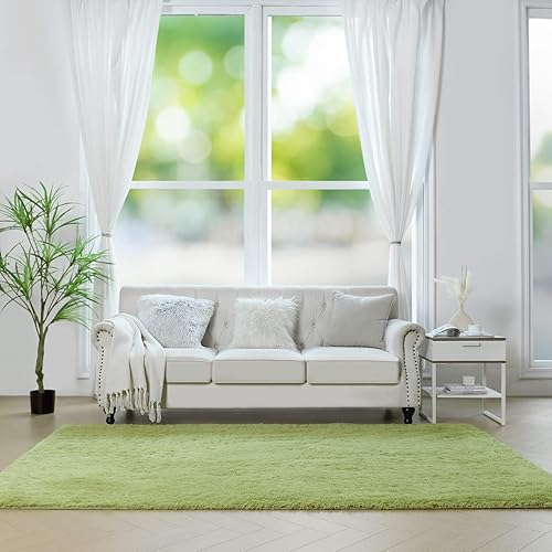 Miniatura 40 de duduta Alfombra rectangular negra suave y esponjosa de 3 x 5 pies, alfombra de felpa peluda para dormitorio, guardería, sala de estar, decoración