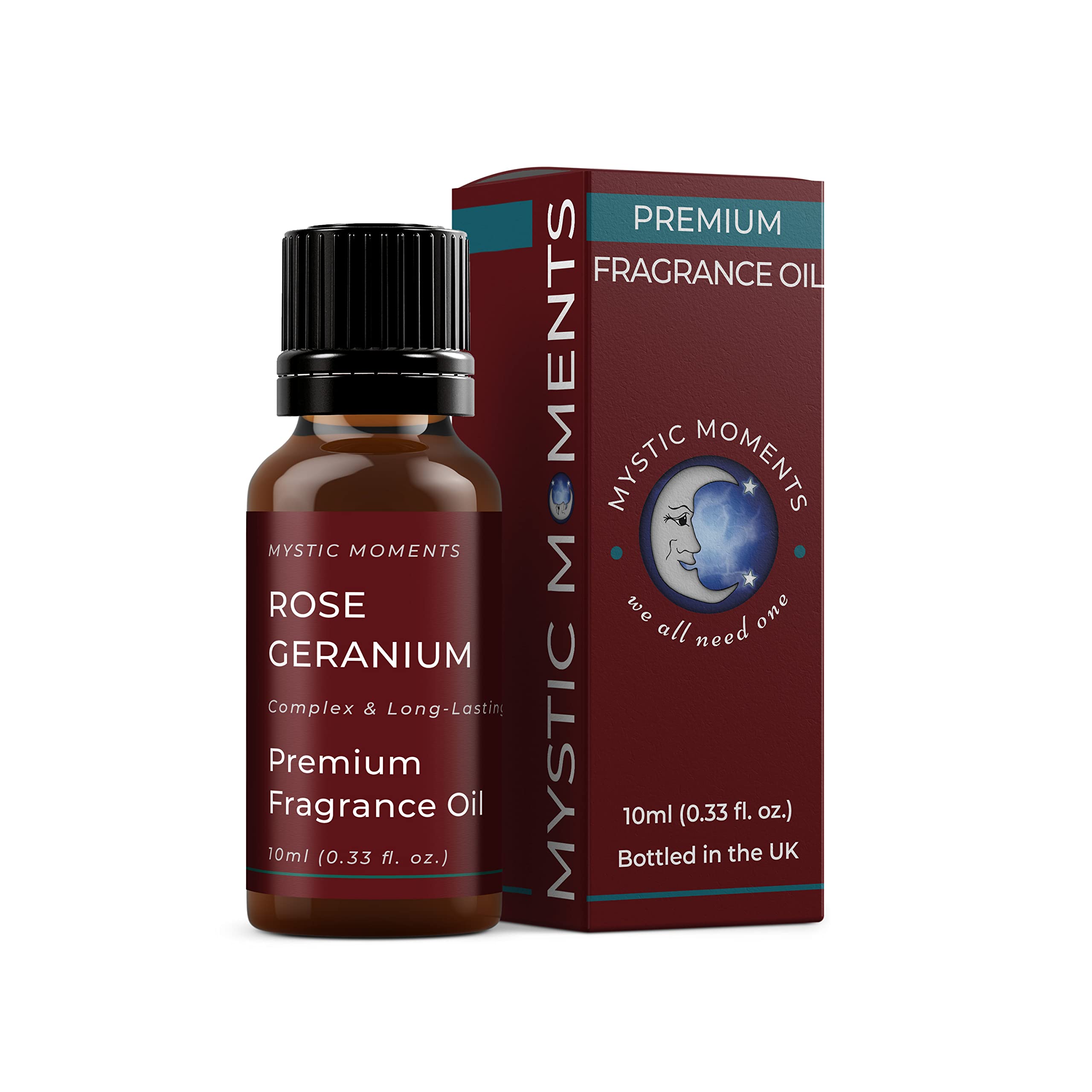 Mystic Moments | Rose Geranium Fragrance Oil - 10ml - Perfect for Soaps, Candles, Bath Bombs, Oil Burners, Diffusers and Skin & Hair Care Items