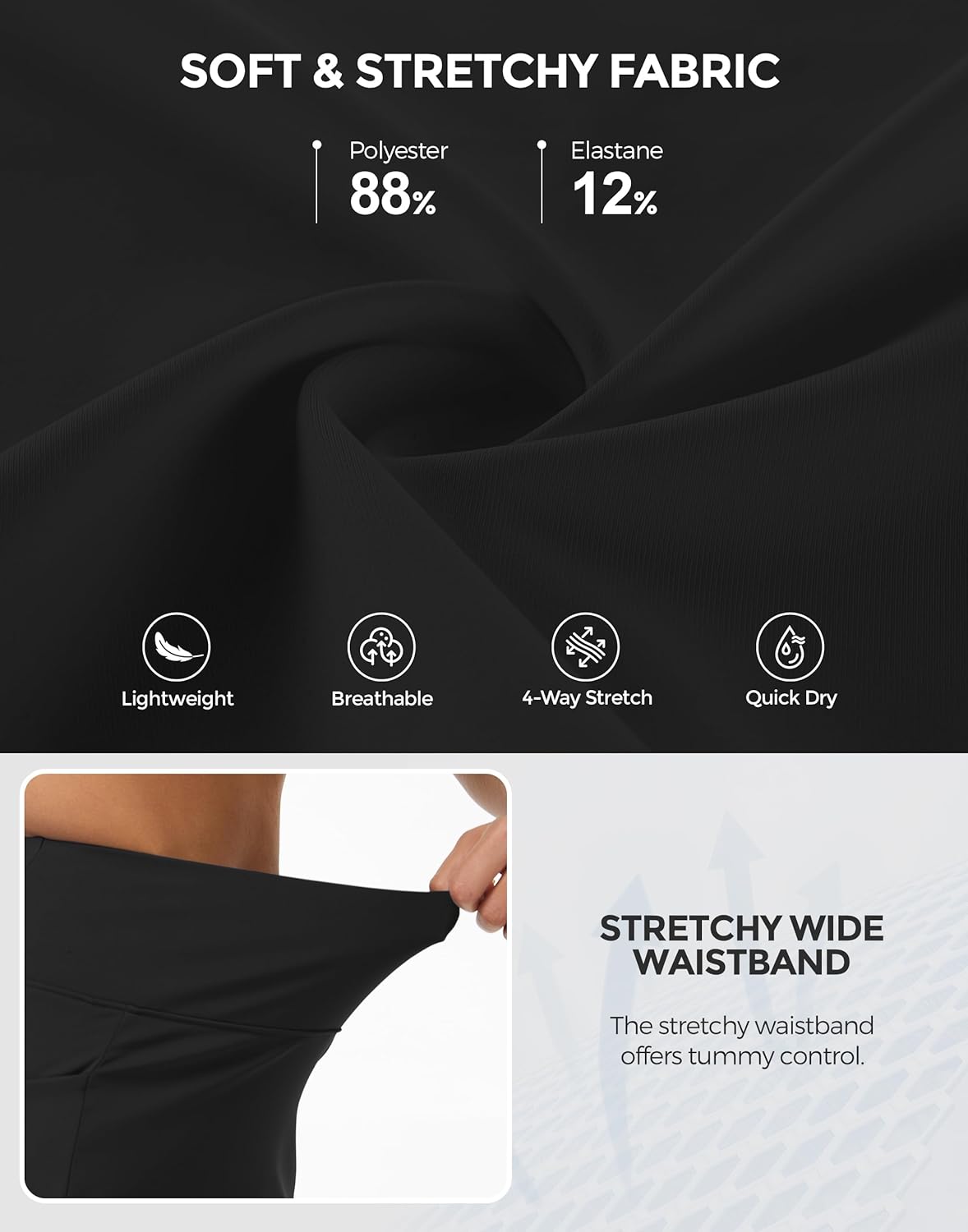 M MOTEEPI 18" Scalloped Hem Skorts for Women with 4 Pockets High Waist Golf Skort Tennis Athletic Workout Skirt
