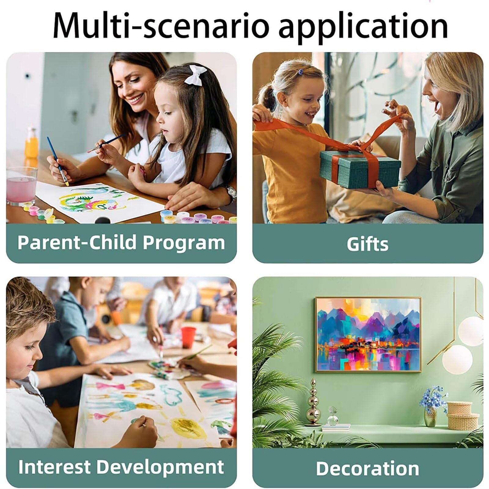 Pintar por Numeros Adultos Montaña, Pintar por Numeros Niños Kit Manualidades Adultos Paisaje Cuadros para Pintar por Numeros Pintura Acrílico, Cuadros Decoracion Salon Modernos 80X160cm 7w-R-9