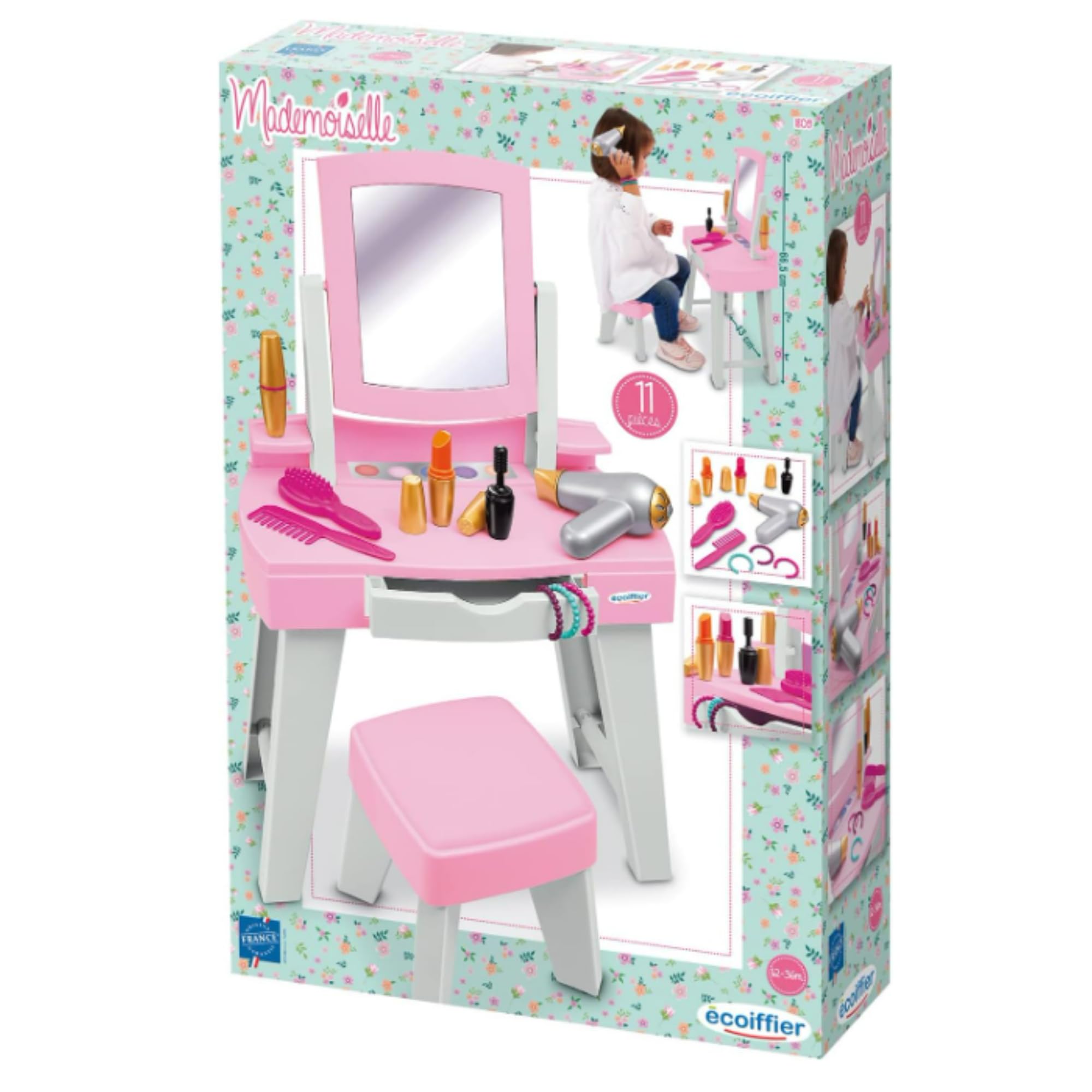 Ecoiffier-Ma Primera Tocador – 1809 – Juego de imitación – 12 – 36 Meses – Juguetes Fabricado en Francia, Color Colorido