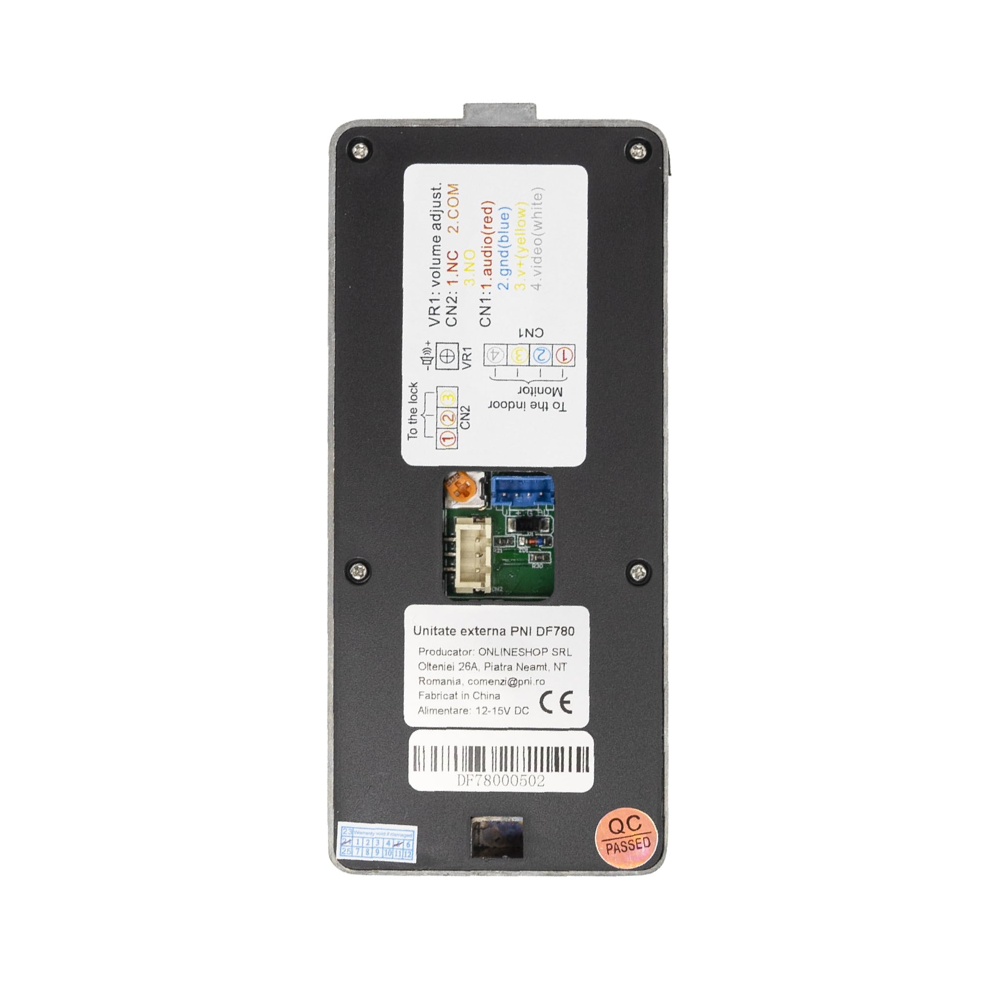 PNI DF780 1 Monitor Videocitofono System, 7" 1080p Touch Screen, Slot per schede, IP65 Supports Serial Connection o 4 Monitor, 2 Unità Esterne e 2 Telecamere CCTV