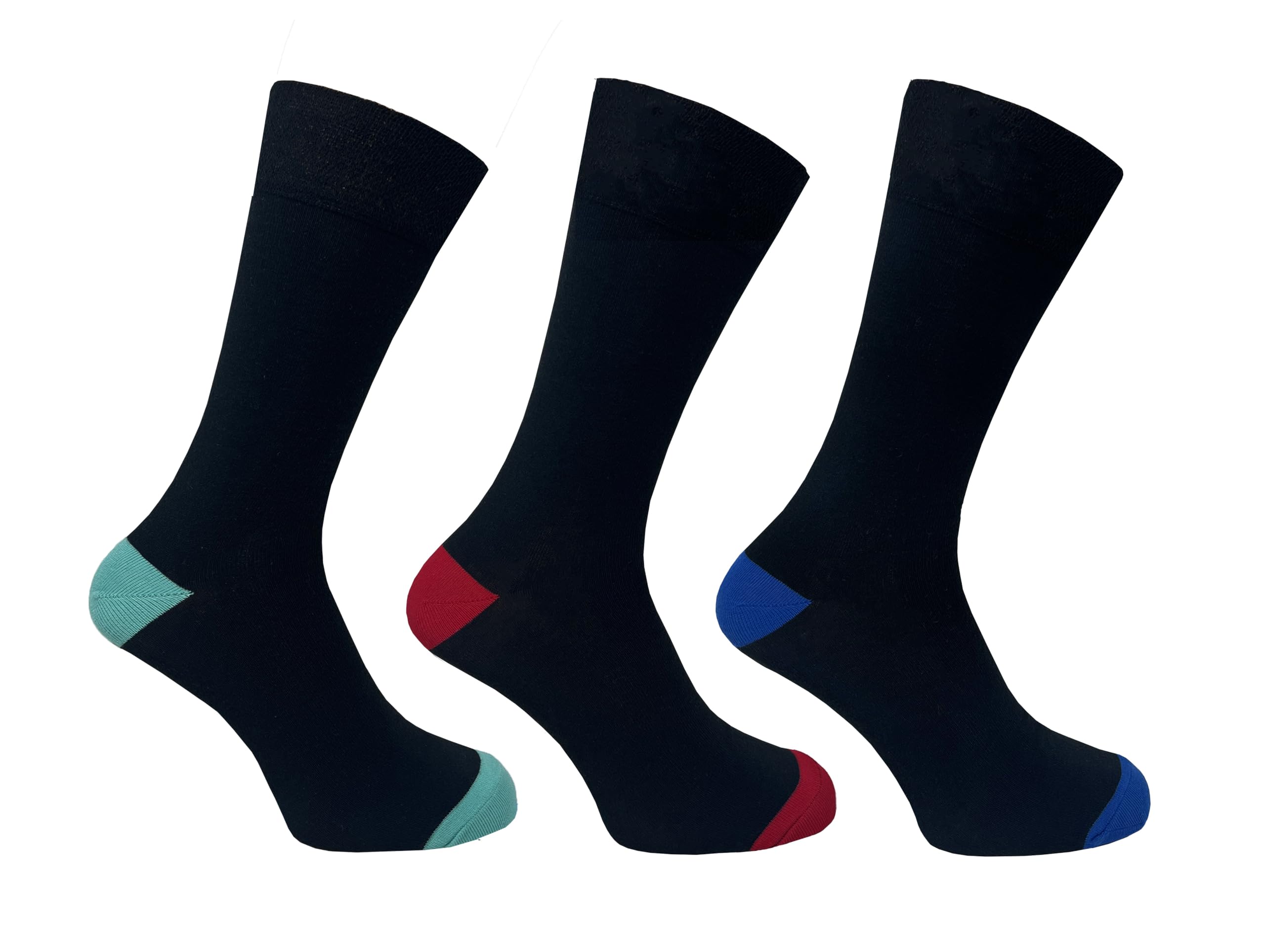 Flexitop Men's Socks | 3 Pairs | U.K. Size 6-11 | Men's socks, soft hold, comfort Men's socks, soft grip (Standard, Multi Heel & Toe)
