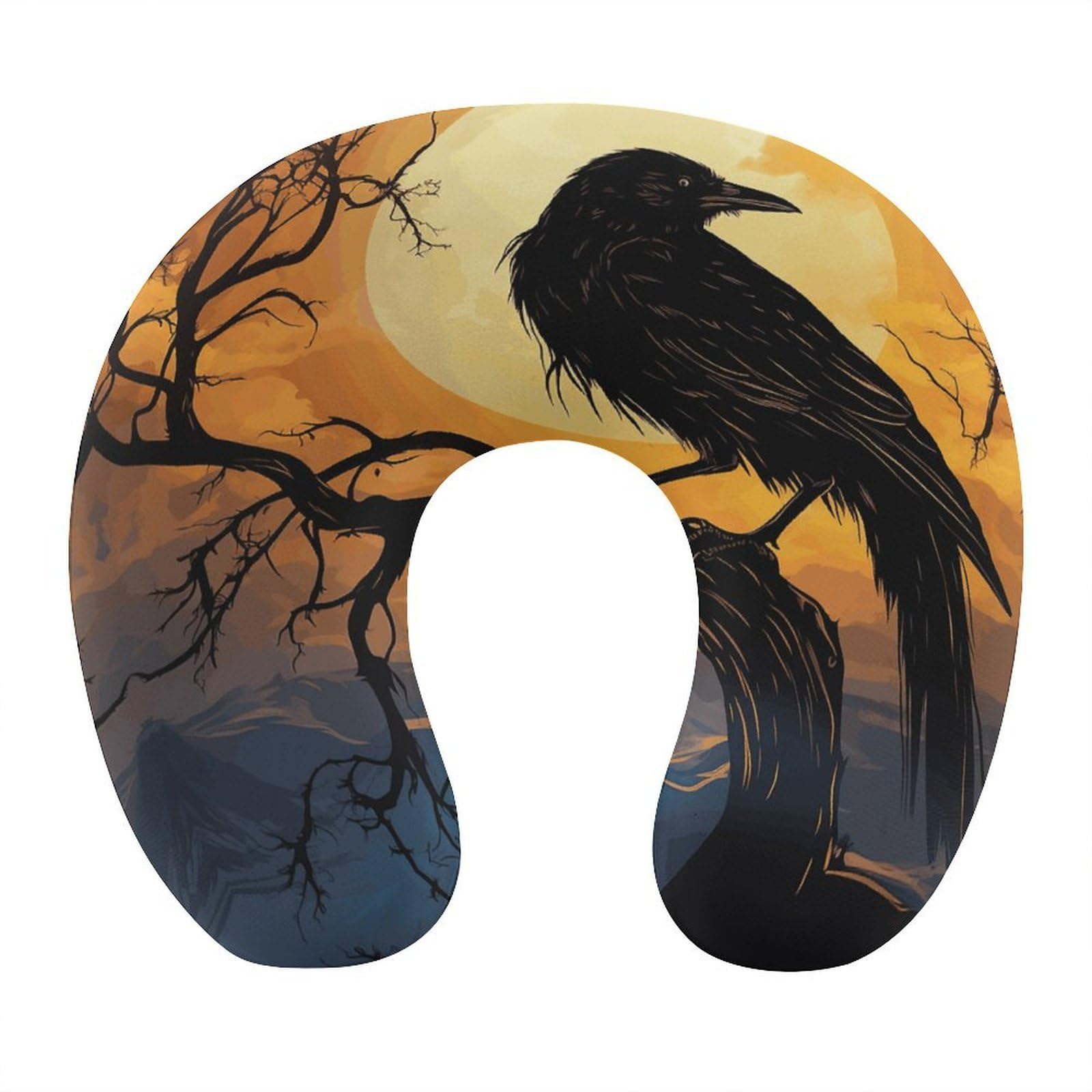 MUSM Crow Travel Pillow for Sleeping Comfortable Portable U Shaped Pillows for Airplane Car Train Lightweight Memory Foam Neck Pillow for Home Office Travelling