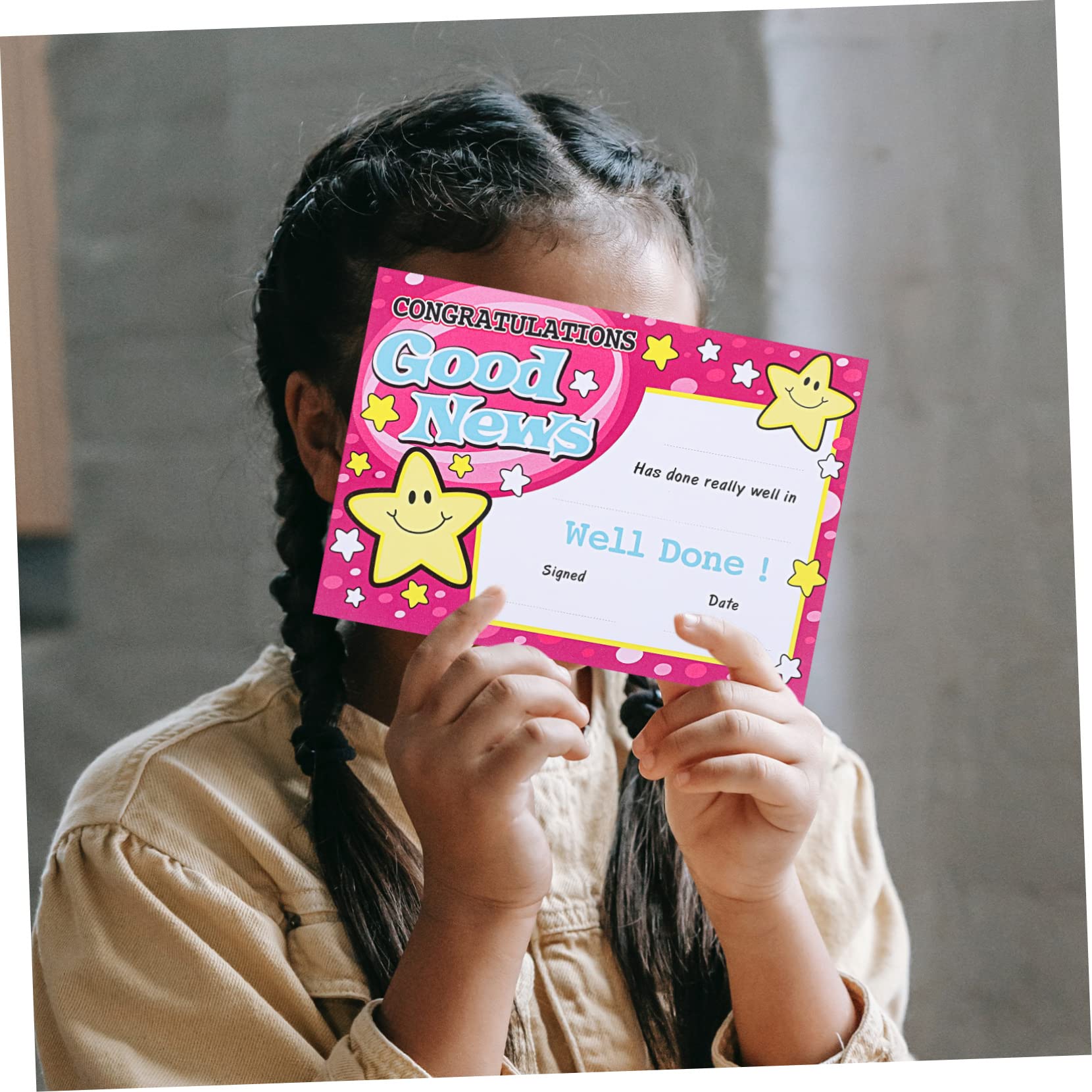 Uonlytech Hojas de Certificados de Premios y Certificados Creativos de Jardín de Infantes en Papel Grueso Púrpura 100 para Niños Ideales para Estudiantes