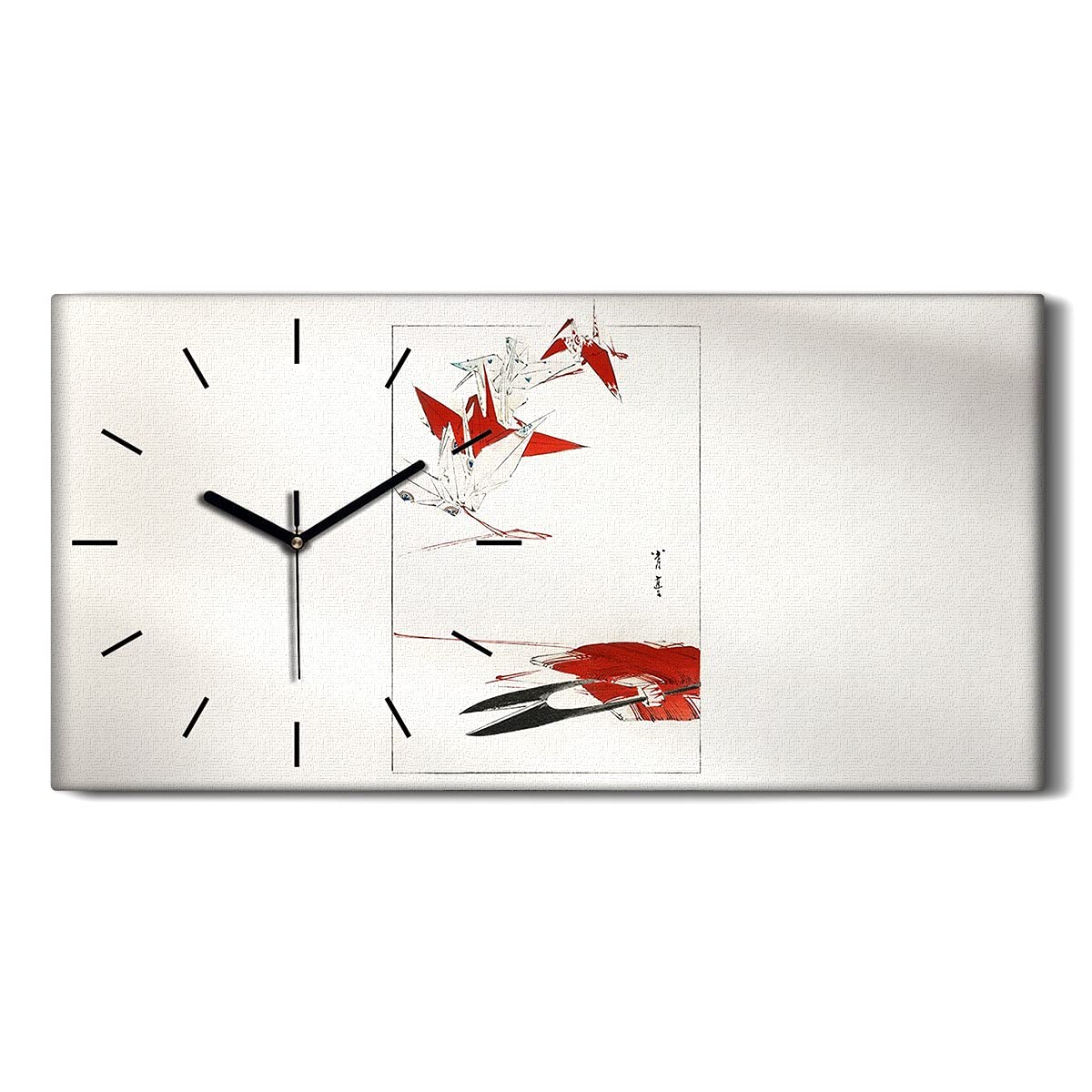 Horloge Silencieuse sans Tic-Tac sur Toile Origami Asiatique pour Chambre